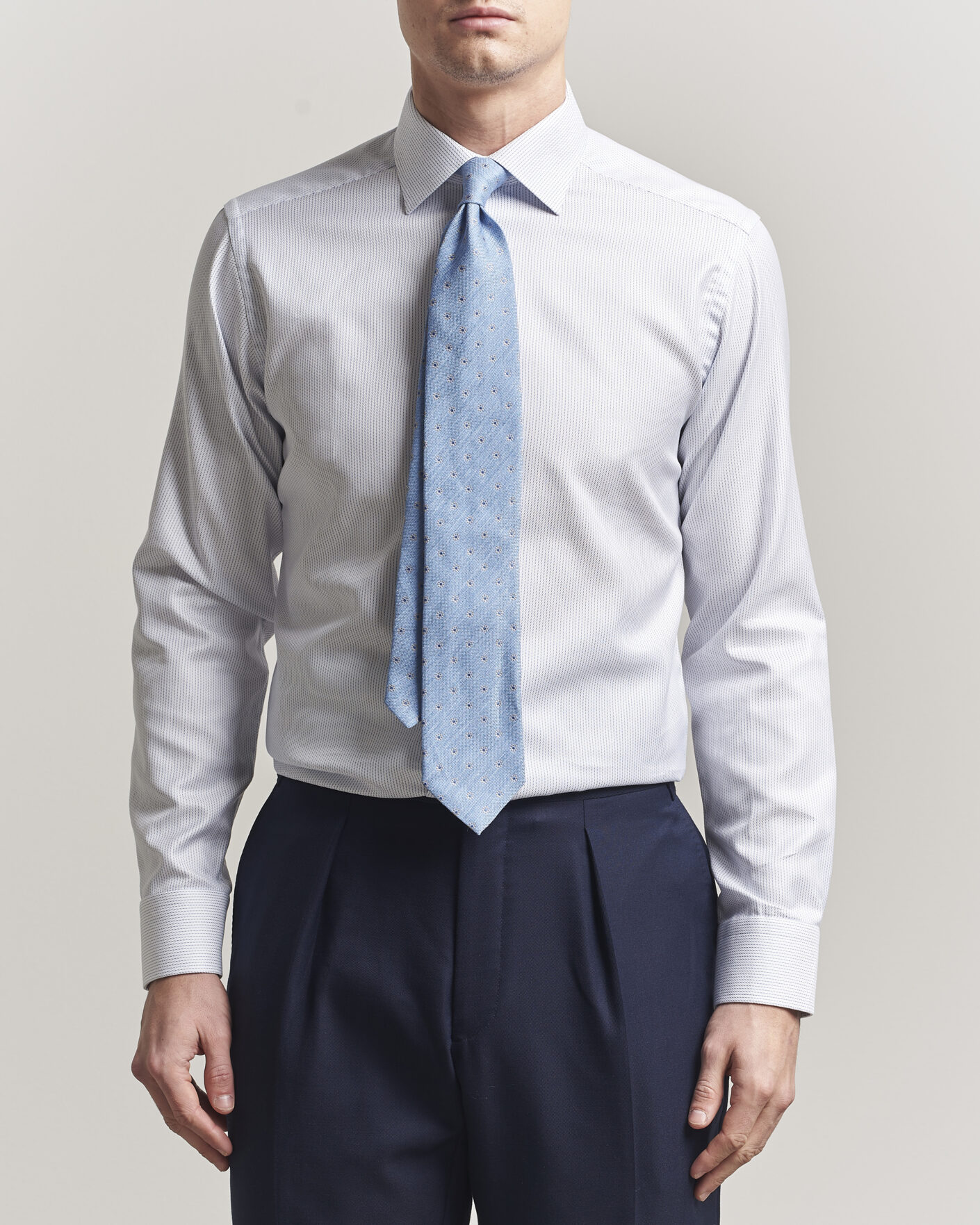 Homme | Chemises | Eton | Slim Fit Signature Twill Structured Shirt Light Blue