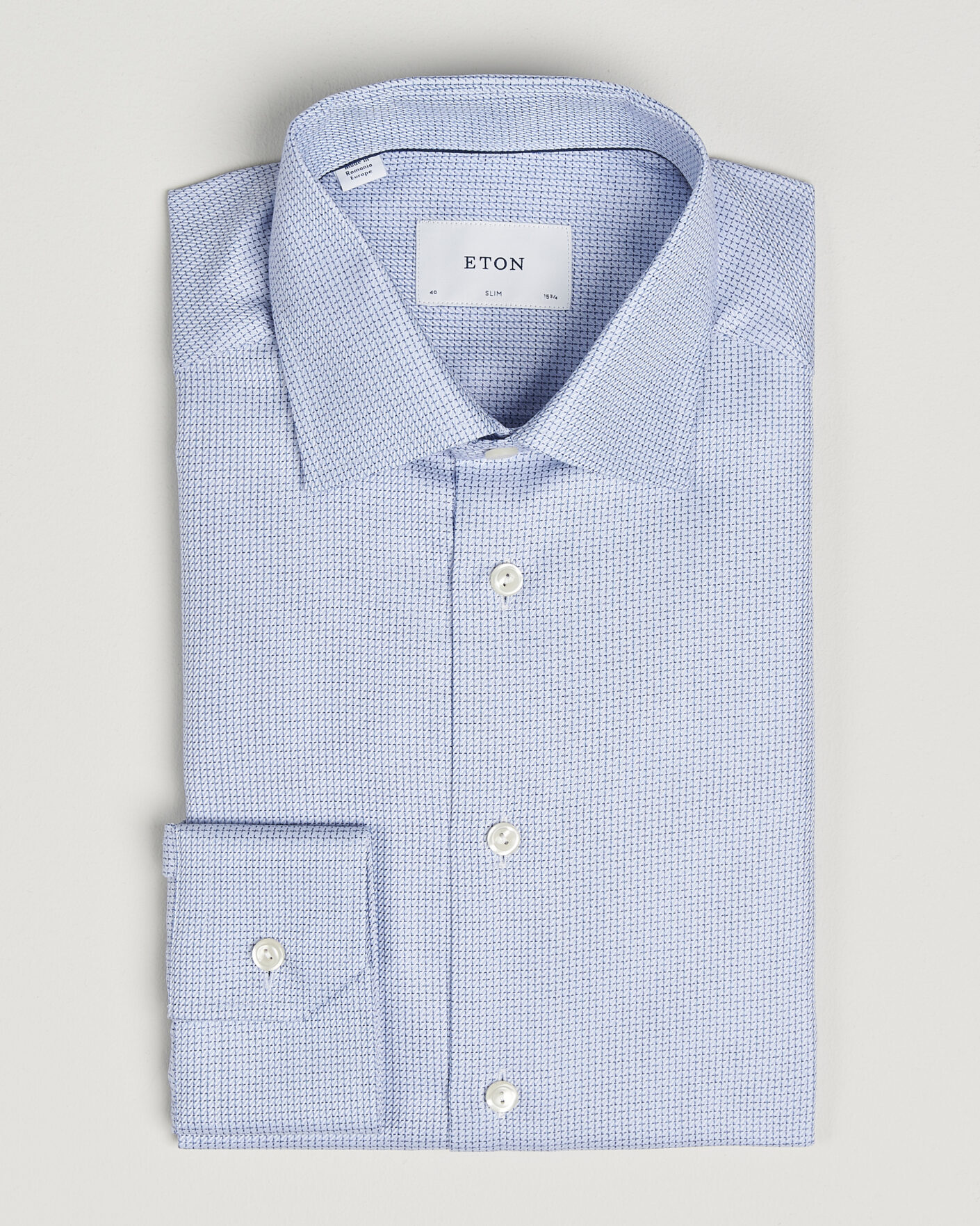 Homme | Chemises | Eton | Slim Fit Signature Twill Structured Shirt Mid Blue