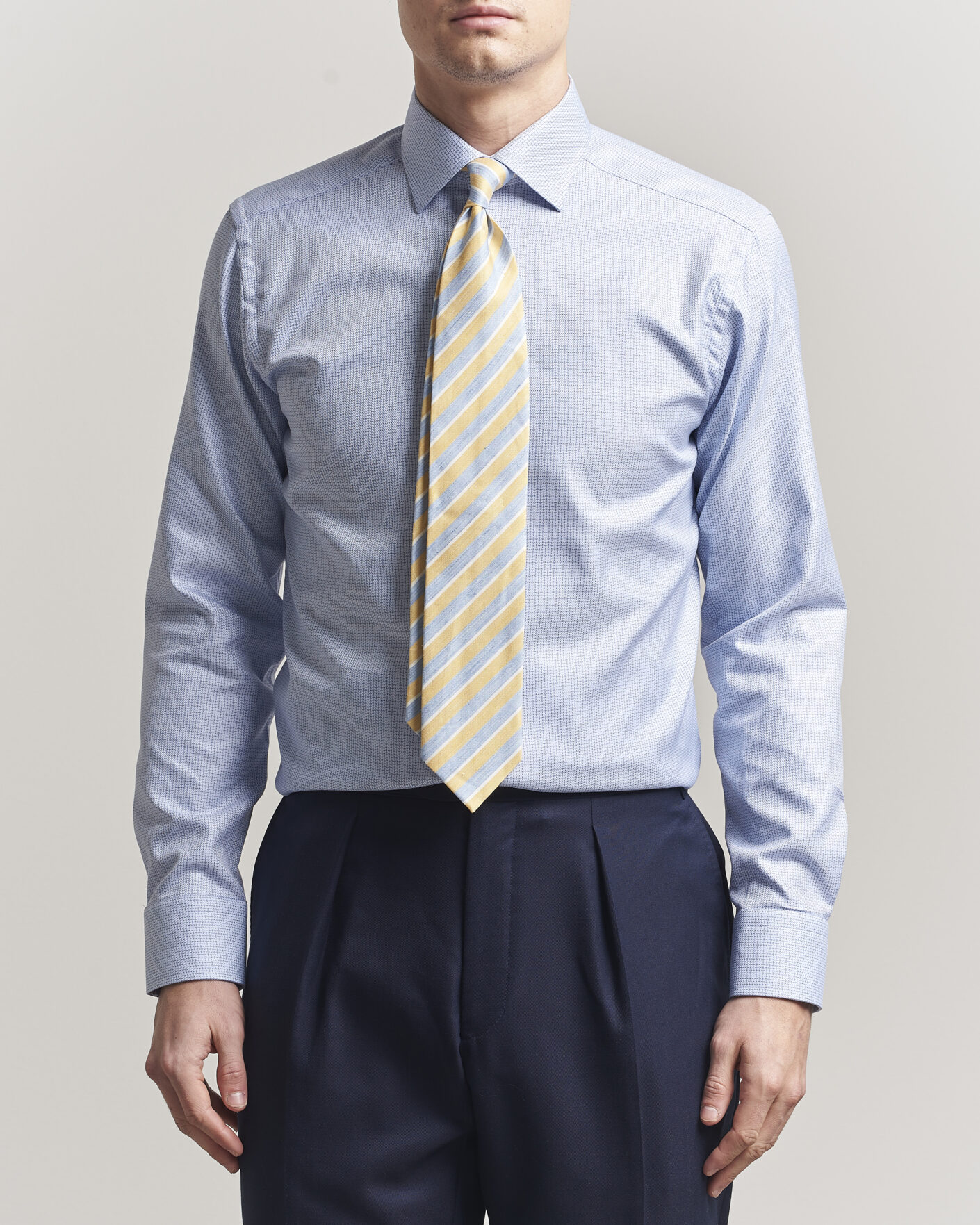 Homme | Chemises | Eton | Slim Fit Signature Twill Structured Shirt Mid Blue