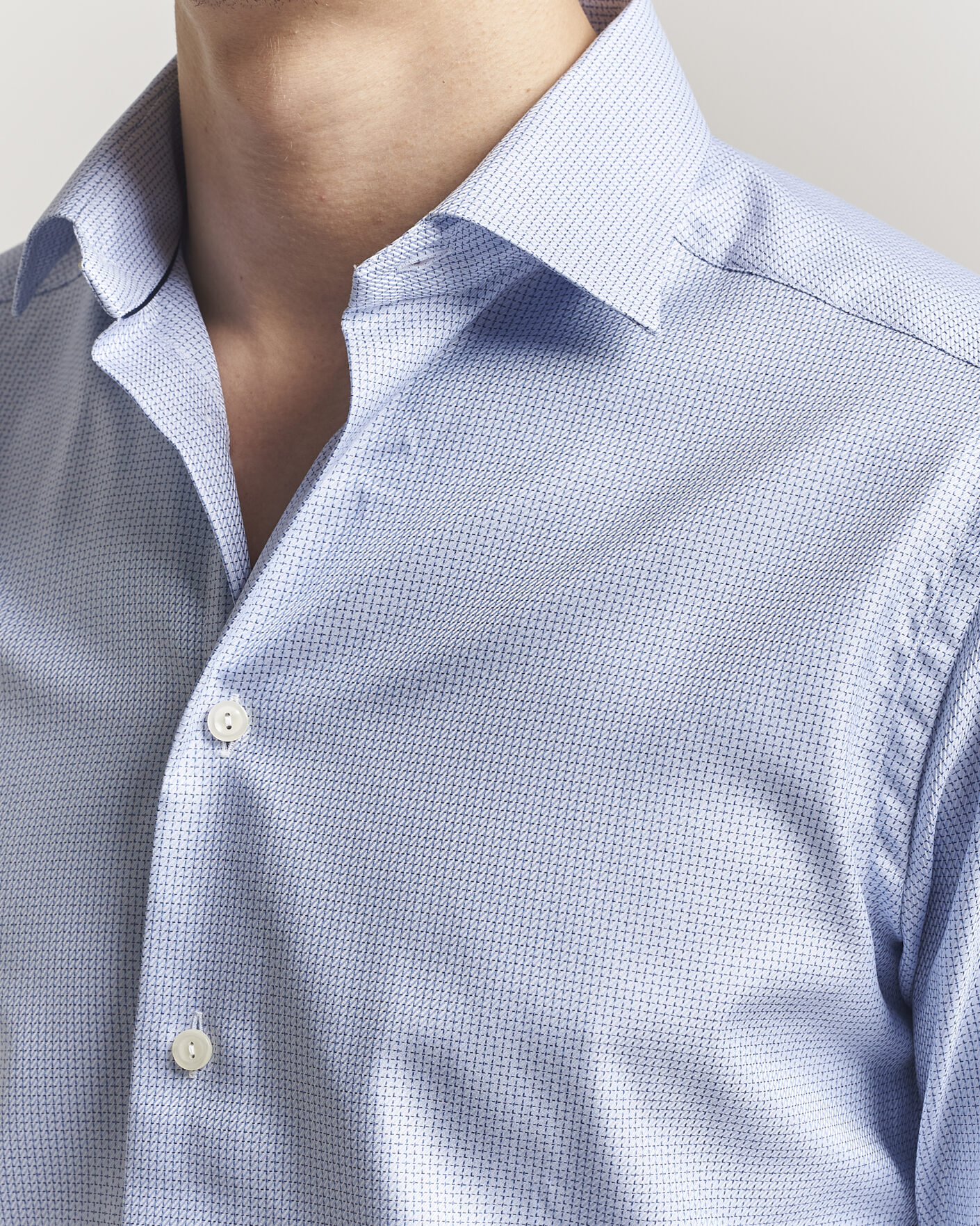 Homme | Chemises | Eton | Slim Fit Signature Twill Structured Shirt Mid Blue