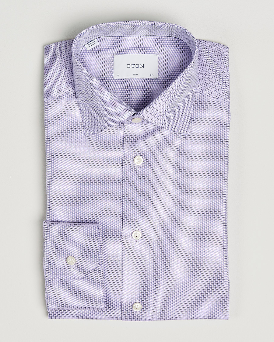Homme | Chemises | Eton | Slim Fit Signature Twill Structured Shirt Light Purple