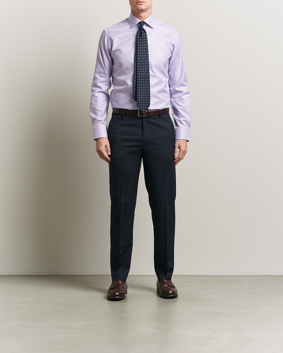 Homme | Chemises | Eton | Slim Fit Signature Twill Structured Shirt Light Purple