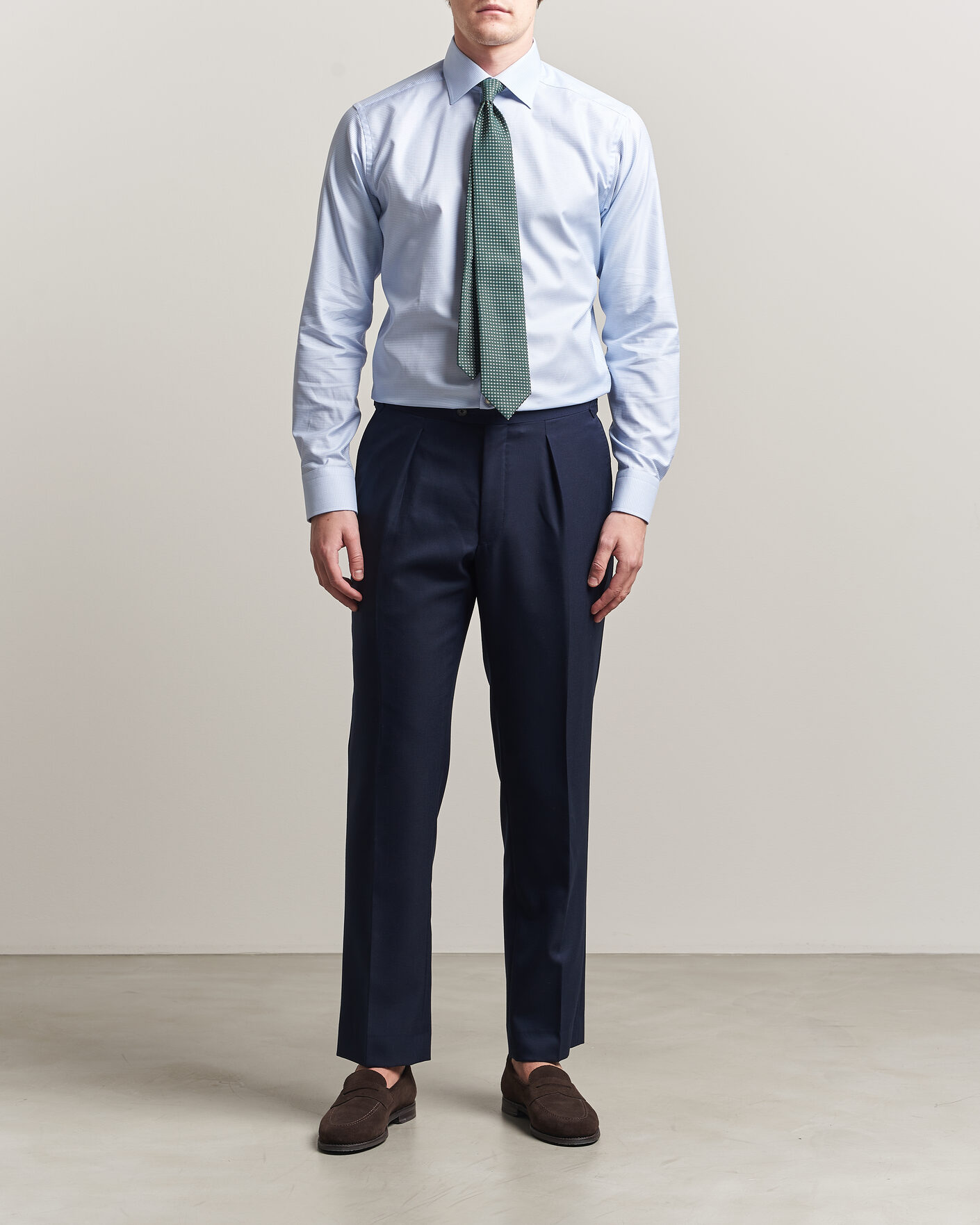 Homme | Chemises | Eton | Slim Fit Signature Twill Houndstooth Shirt Light Blue