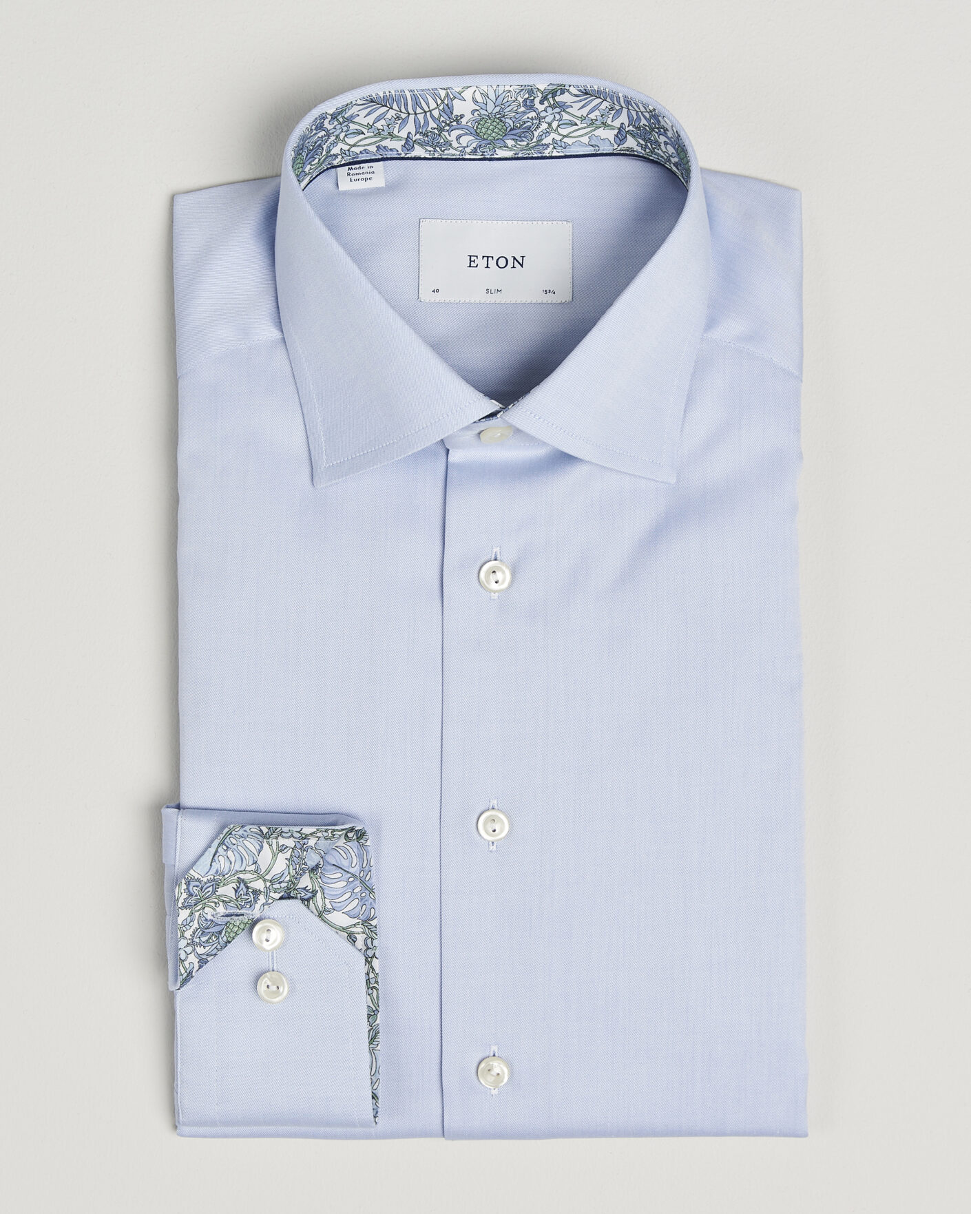 Homme | Chemises | Eton | Slim Fit Signature Twill Contrast Shirt Light Blue