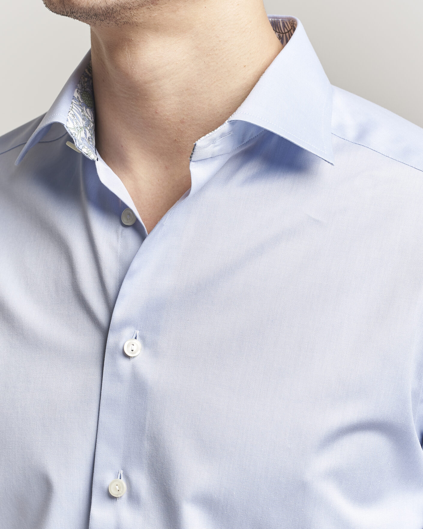 Homme | Chemises | Eton | Slim Fit Signature Twill Contrast Shirt Light Blue