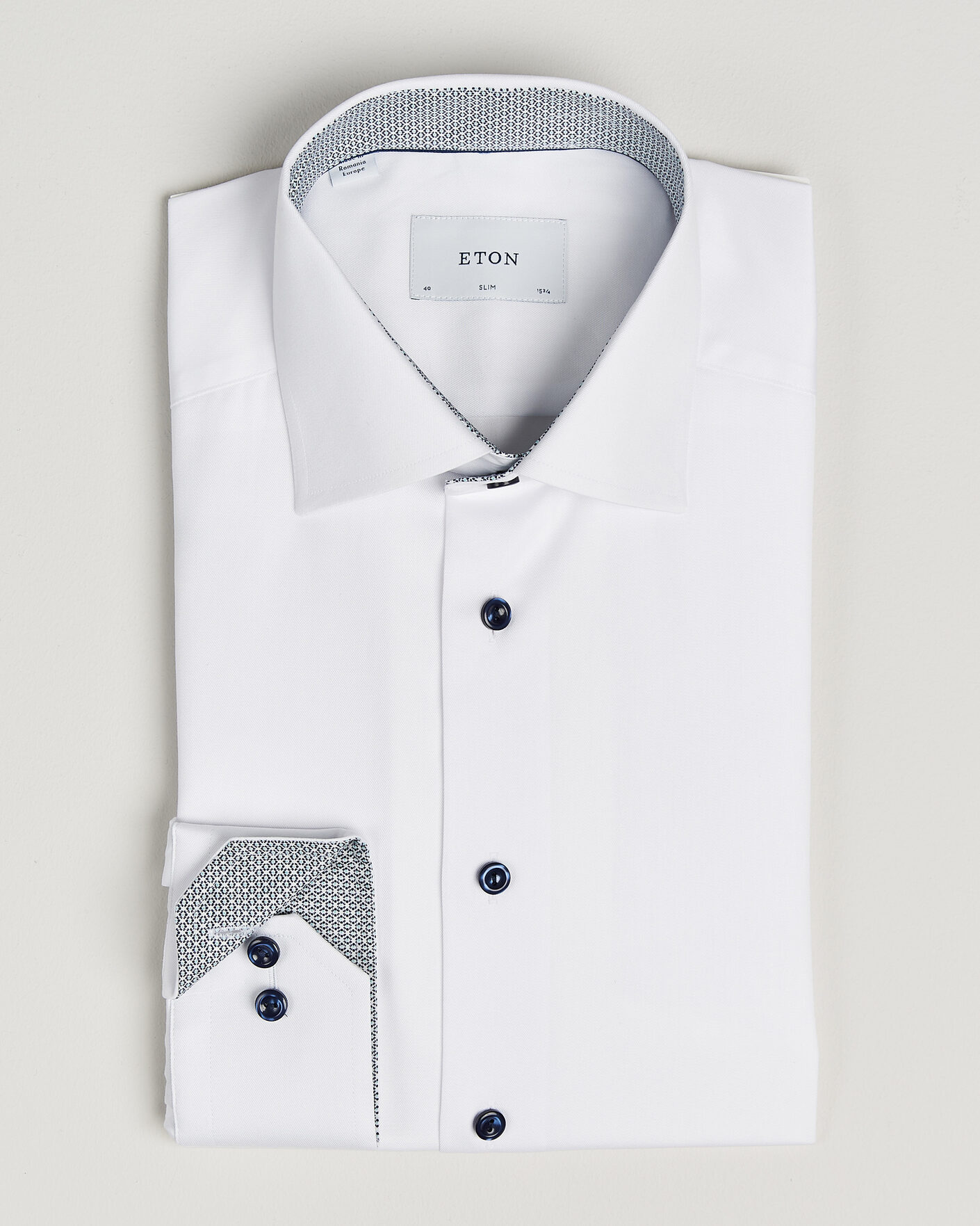 Homme | Chemises | Eton | Slim Fit Signature Twill Contrast Shirt White