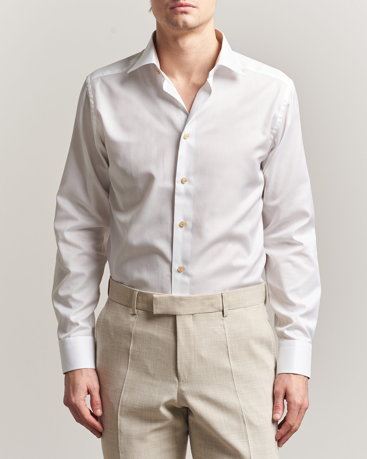Homme | Chemises | Eton | Slim Fit Signature Twill Contrast Shirt White