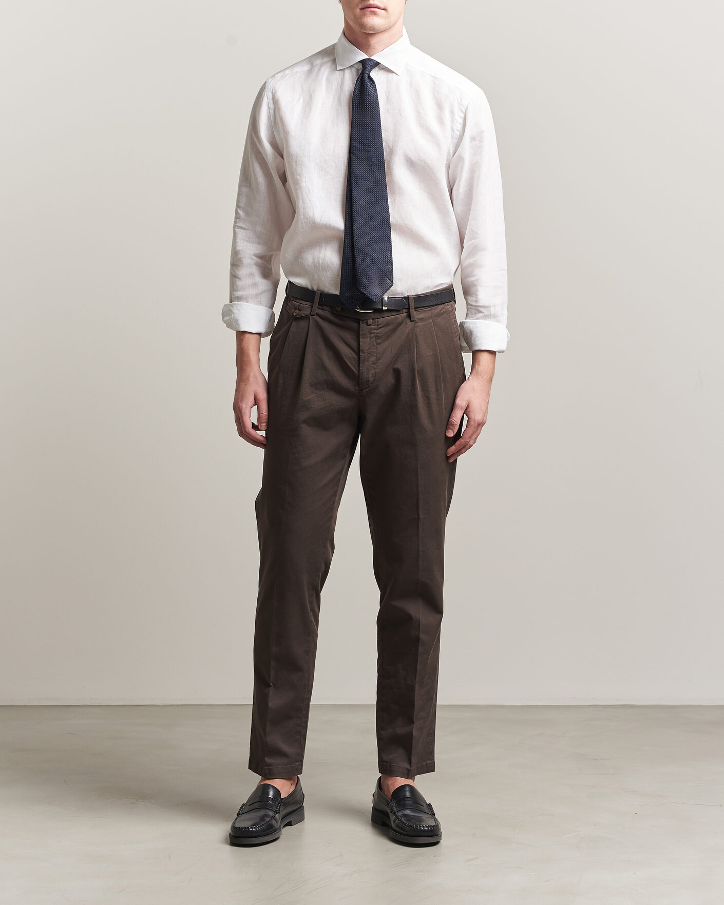 Homme | Chemises | Eton | Casual Fit Linen Shirt White