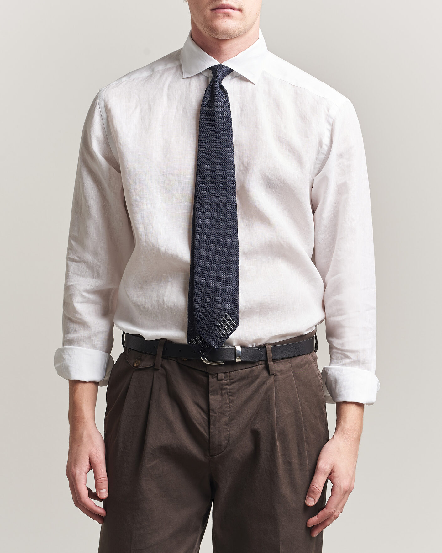 Homme | Chemises | Eton | Casual Fit Linen Shirt White