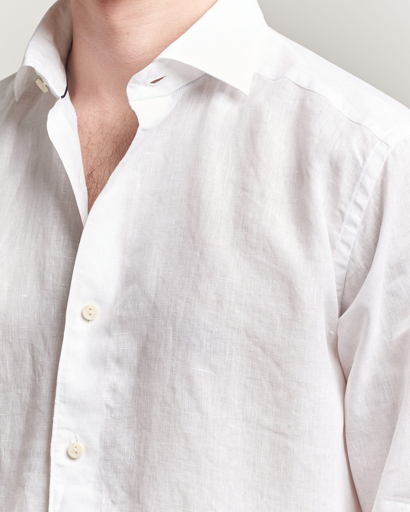 Homme | Chemises | Eton | Casual Fit Linen Shirt White