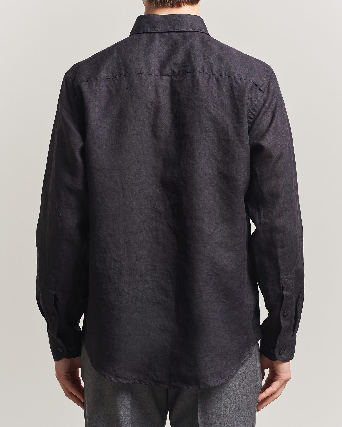 Homme | Chemises | Eton | Casual Fit Linen Shirt Black
