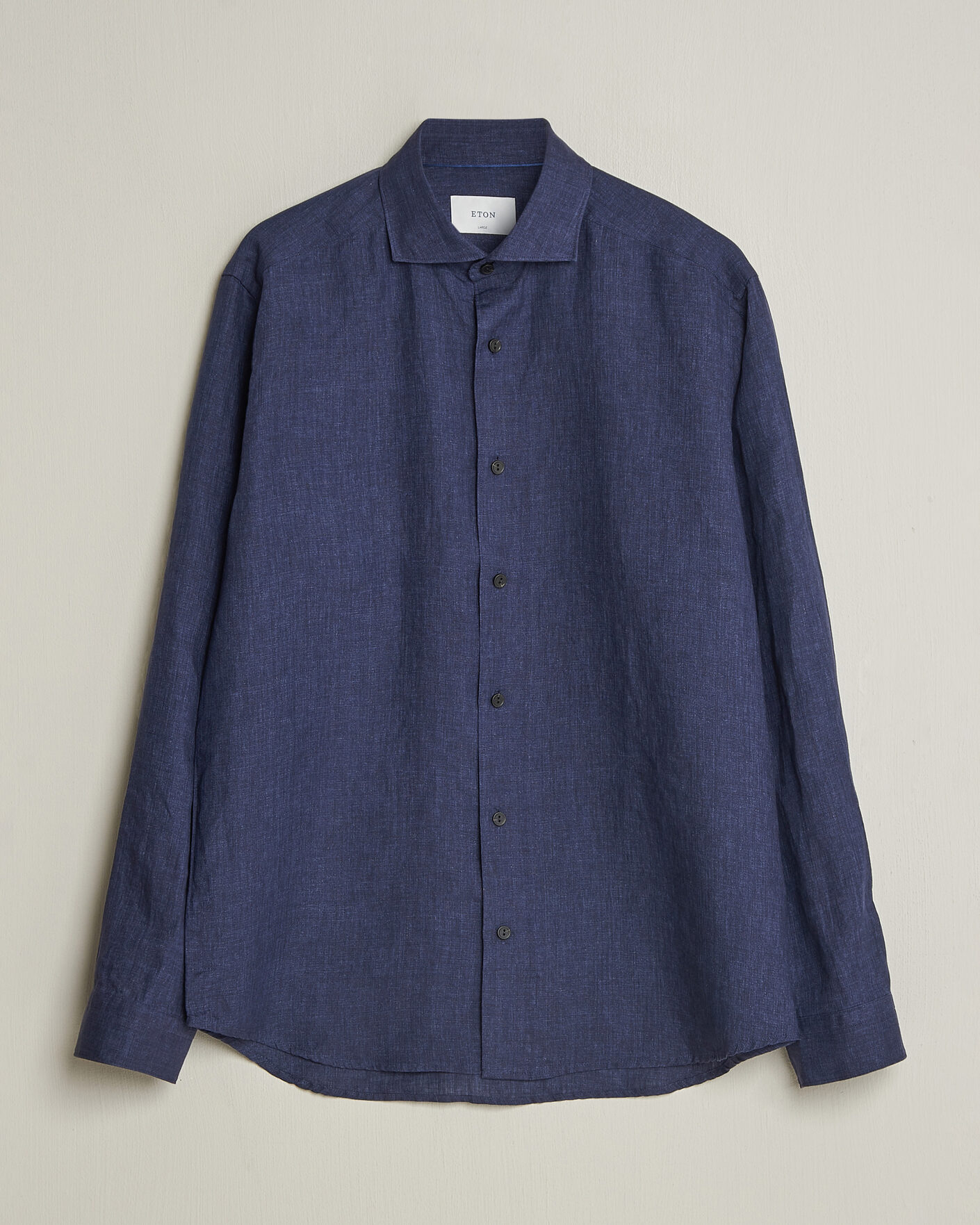 Homme | Chemises | Eton | Casual Fit Linen Shirt Navy Blue