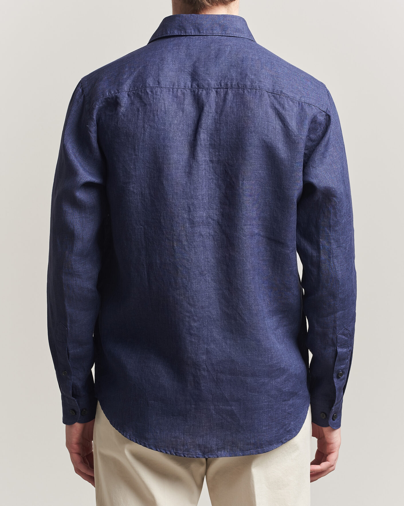 Homme | Chemises | Eton | Casual Fit Linen Shirt Navy Blue