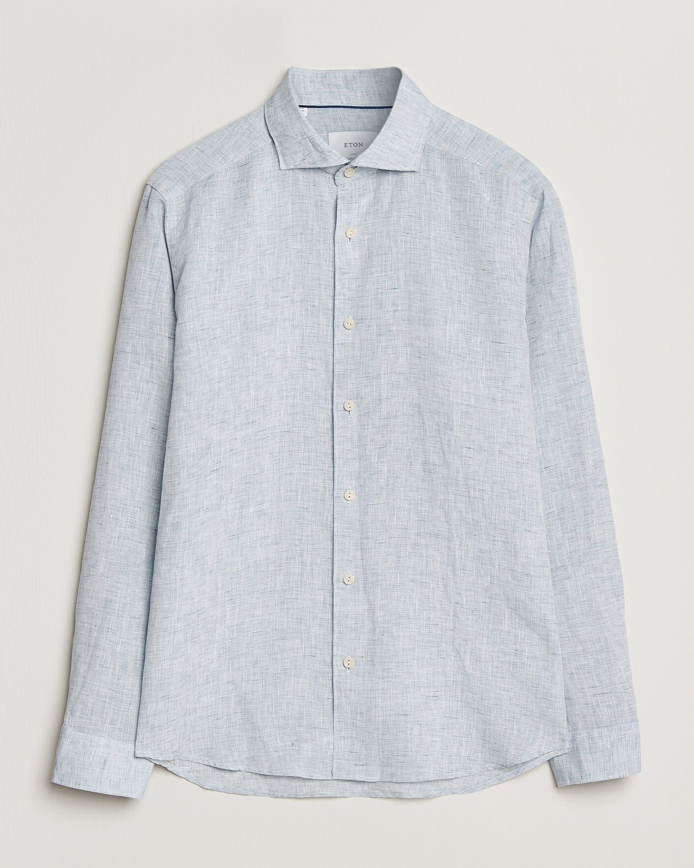 Homme | Chemises | Eton | Casual Fit Linen Shirt Light Blue