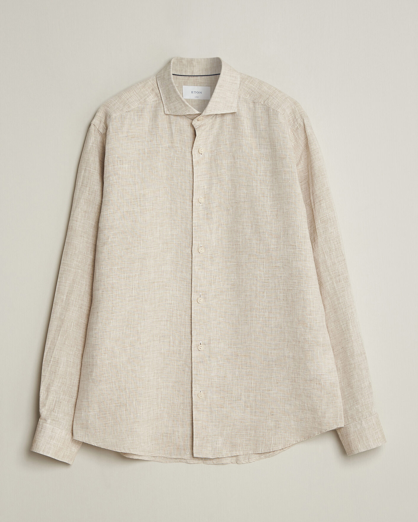 Homme | Chemises | Eton | Casual Fit Linen Shirt Beige