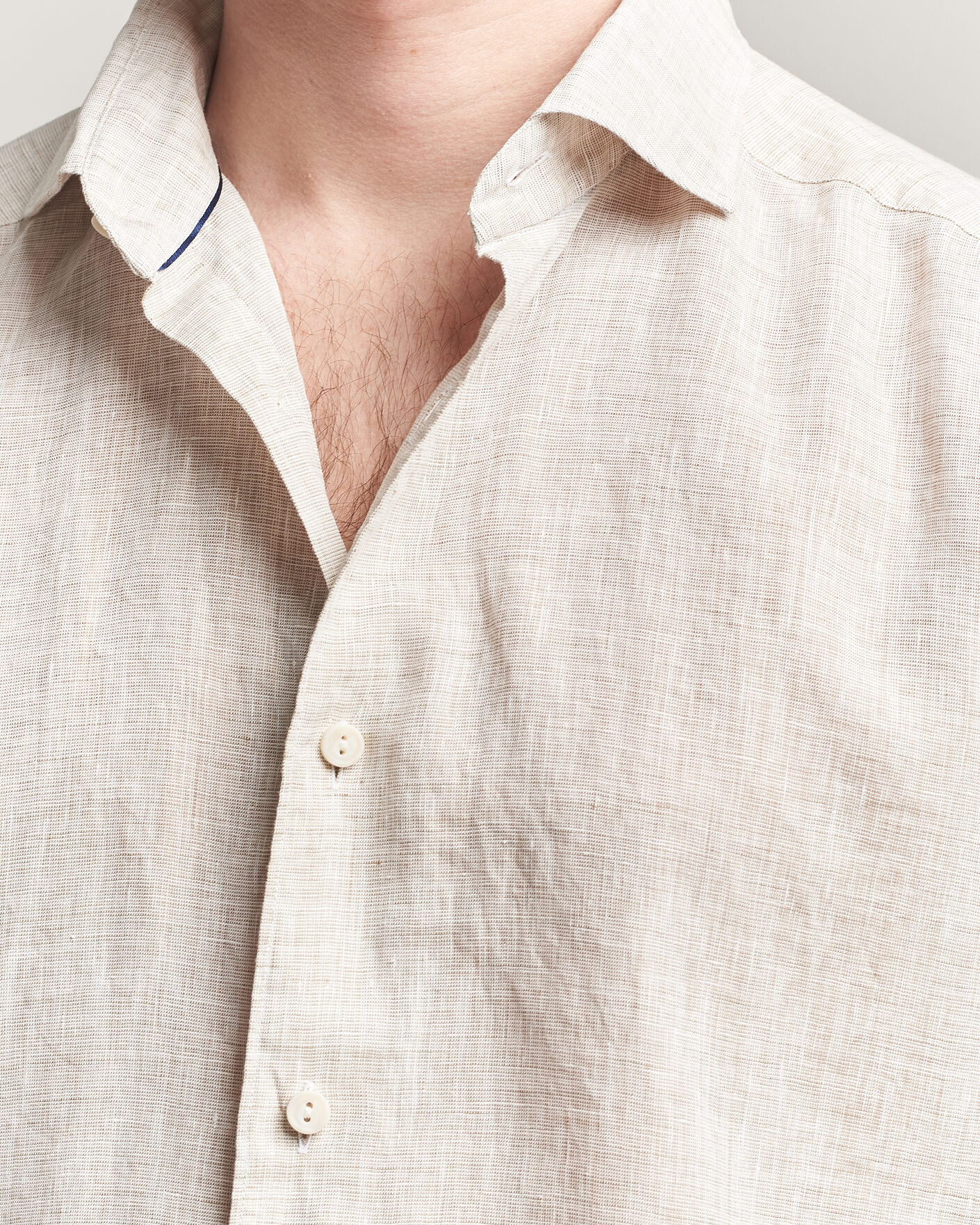 Homme | Chemises | Eton | Casual Fit Linen Shirt Beige