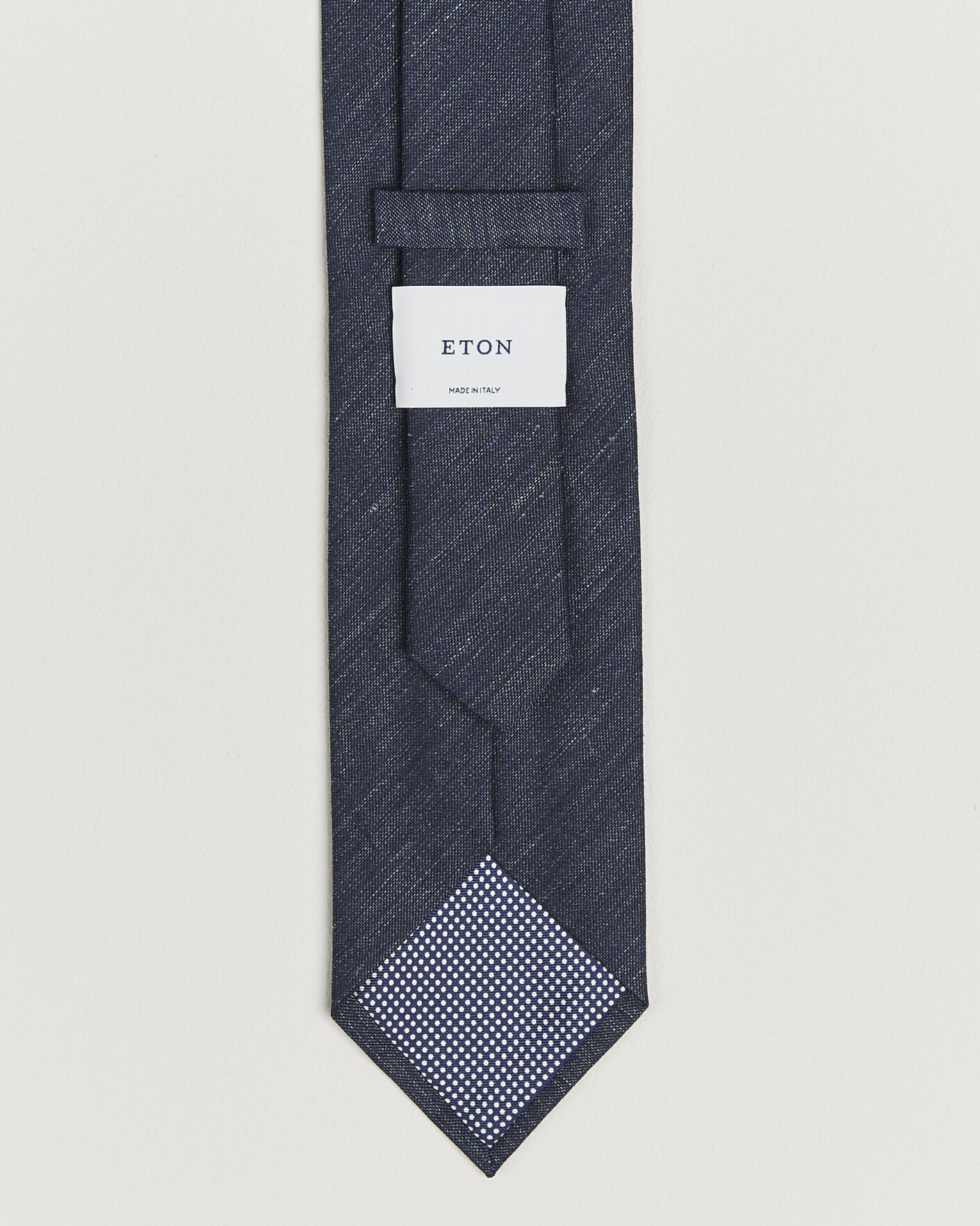 Homme | Cravates | Eton | Linen Silk Tie Navy Blue