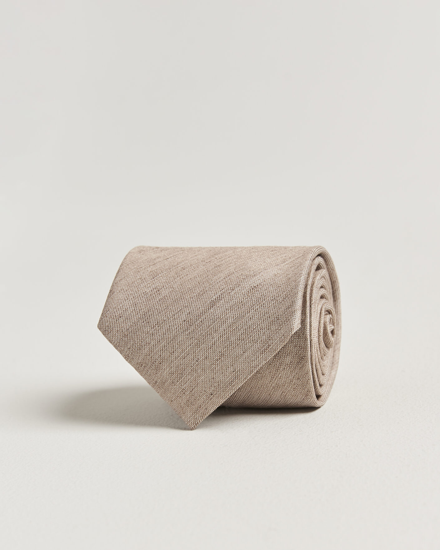 Homme | Cravates | Eton | Linen Silk Tie Beige