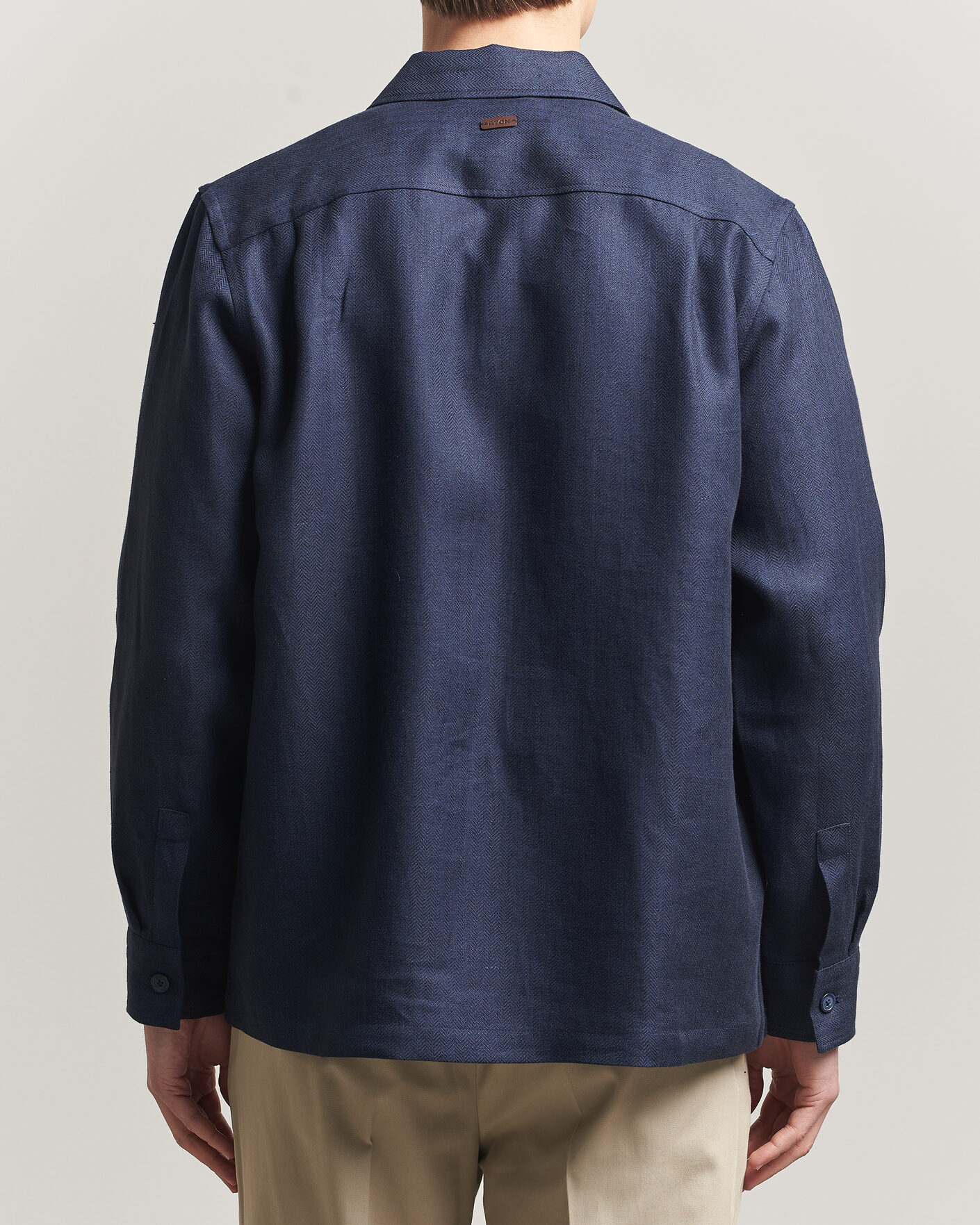 Homme | Manteaux Et Vestes | Eton | Four Pocket Linen Lyocell Shirt Jacket Navy Blue