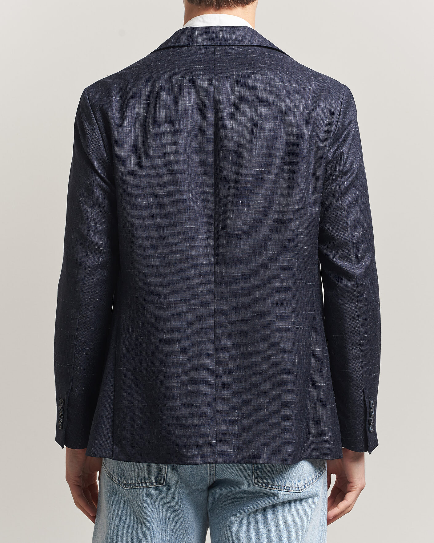 Homme | Blazers | Eton | Wool Silk Soft Blazer Navy Blue