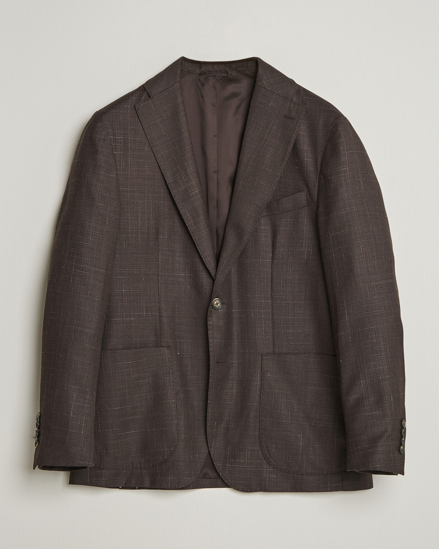 Homme | Blazers | Eton | Wool Silk Soft Blazer Dark Brown