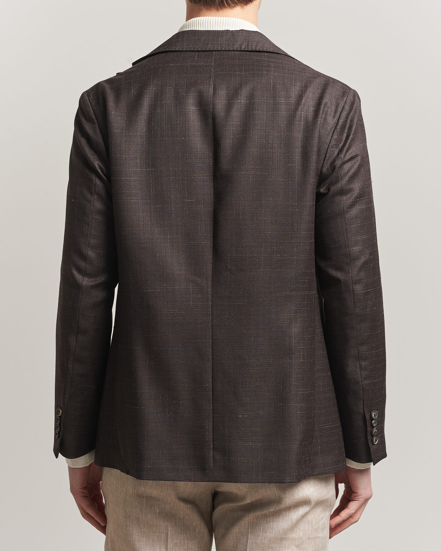 Homme | Blazers | Eton | Wool Silk Soft Blazer Dark Brown