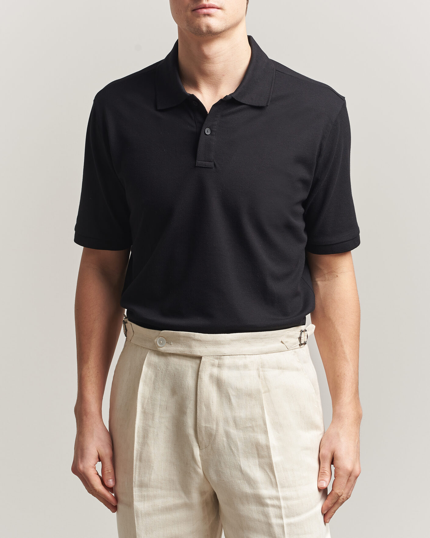 Homme | Polos | Eton | Pima Pique Polo Black