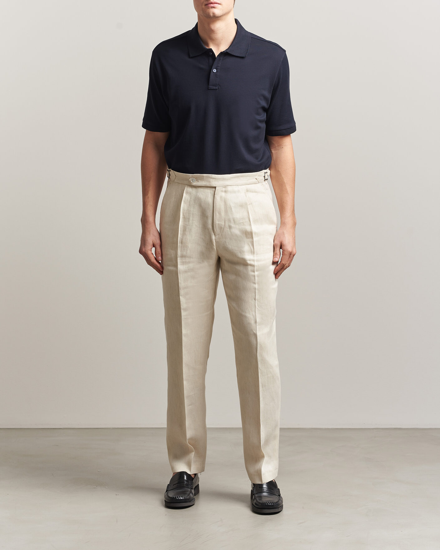 Homme | Polos | Eton | Pima Pique Polo Navy Blue