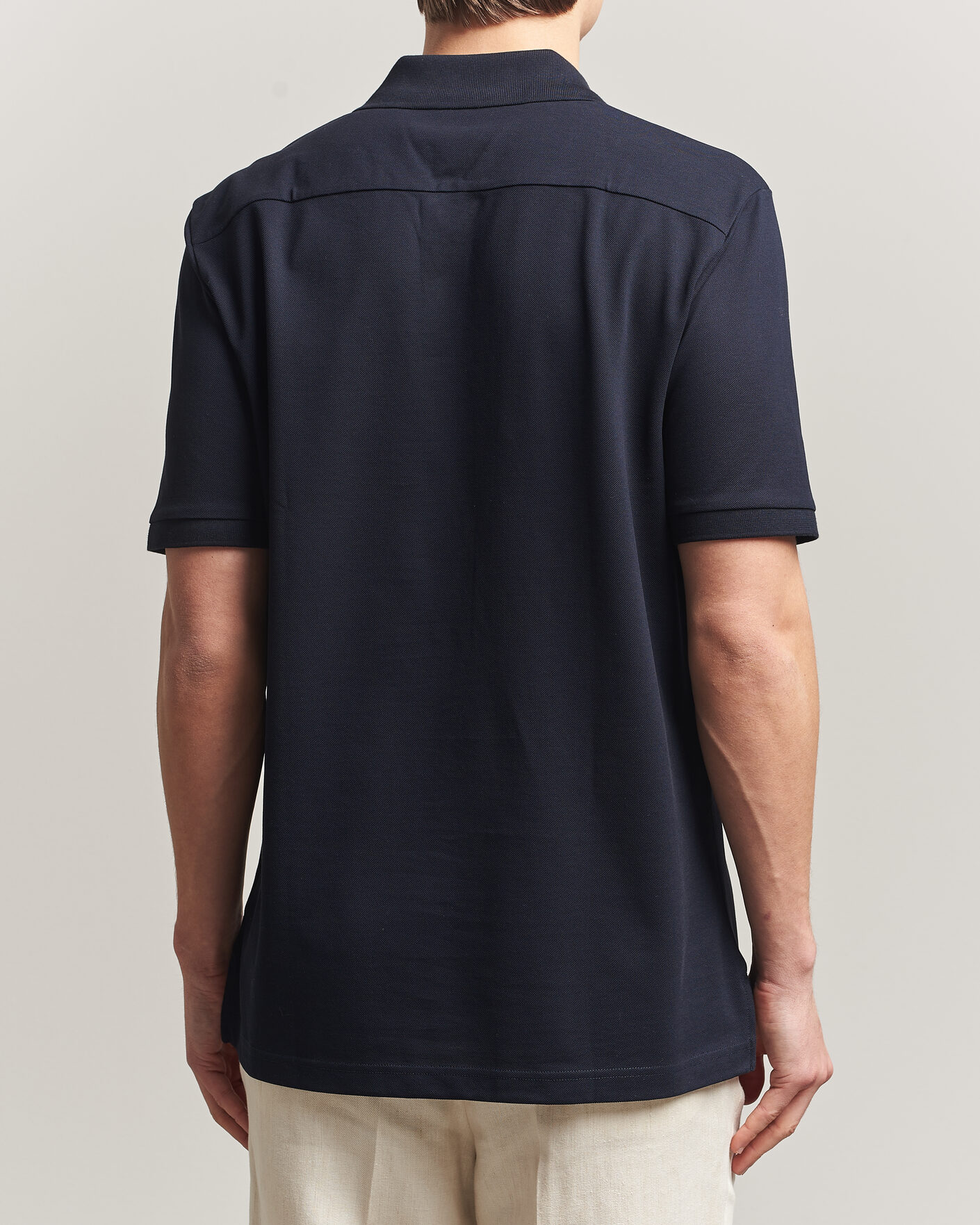 Homme | Polos | Eton | Pima Pique Polo Navy Blue