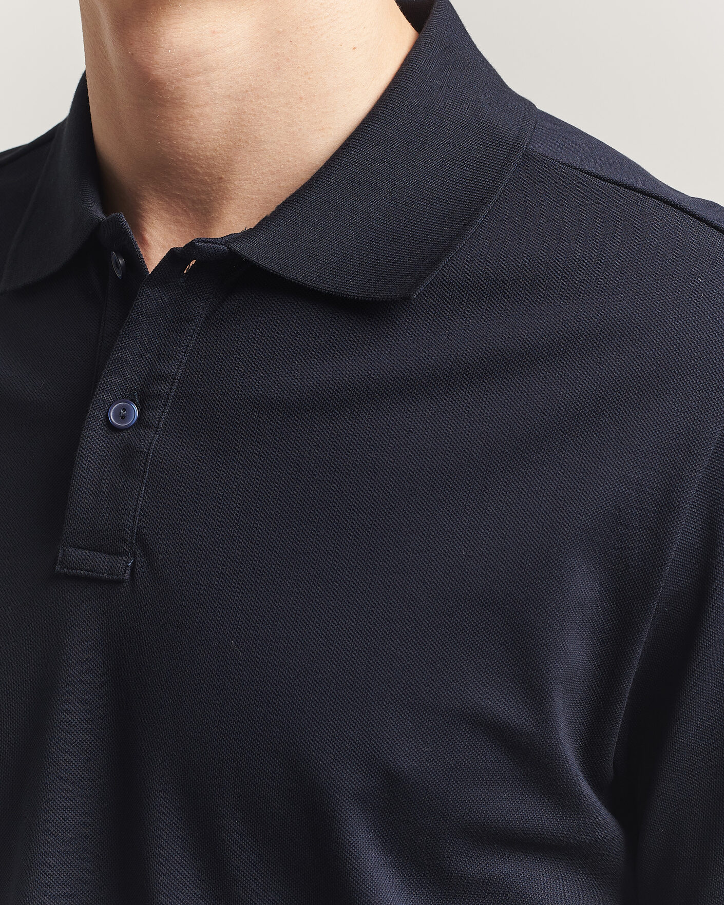 Homme | Polos | Eton | Pima Pique Polo Navy Blue