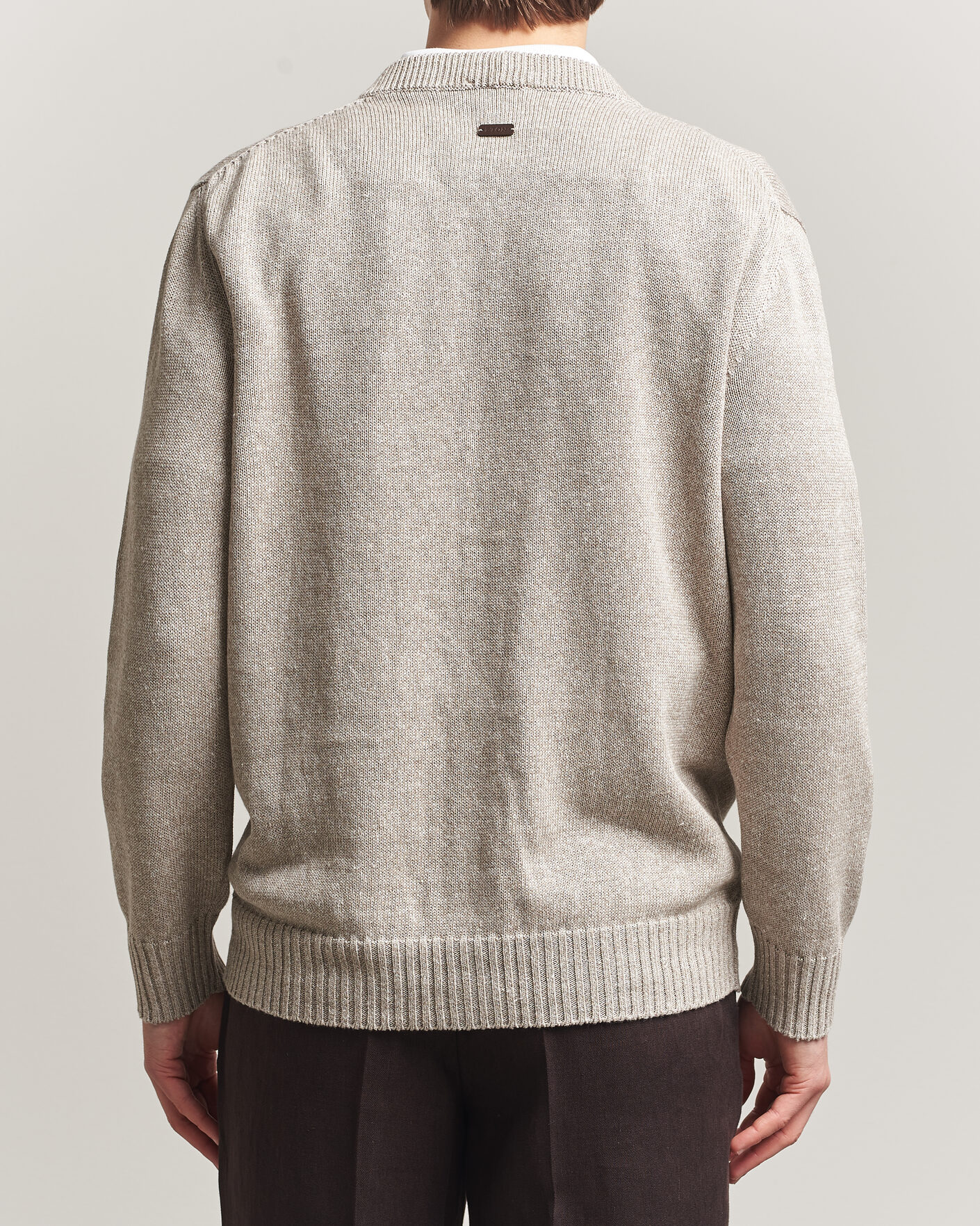 Homme | Pulls Et Tricots | Eton | Cotton Linen Knitted Cardigan Beige