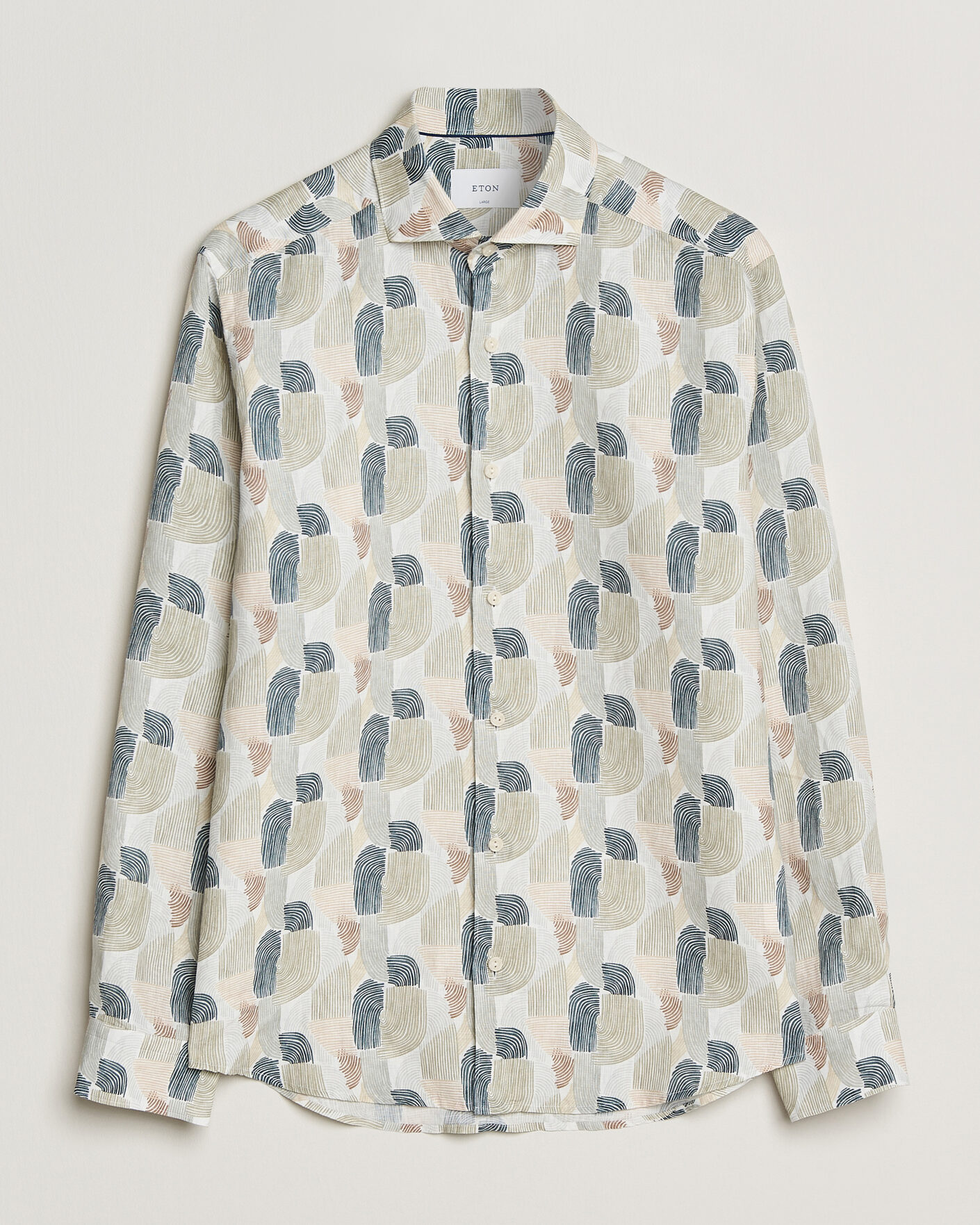 Homme | Chemises | Eton | Casual Fit Printed Linen Shirt Multi