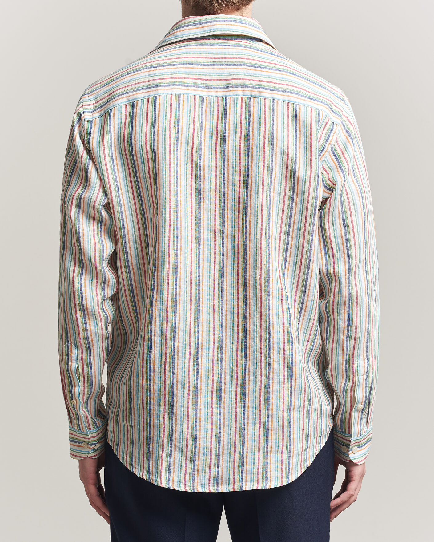 Homme | Chemises | Eton | Casual Fit Striped Linen Shirt Multi