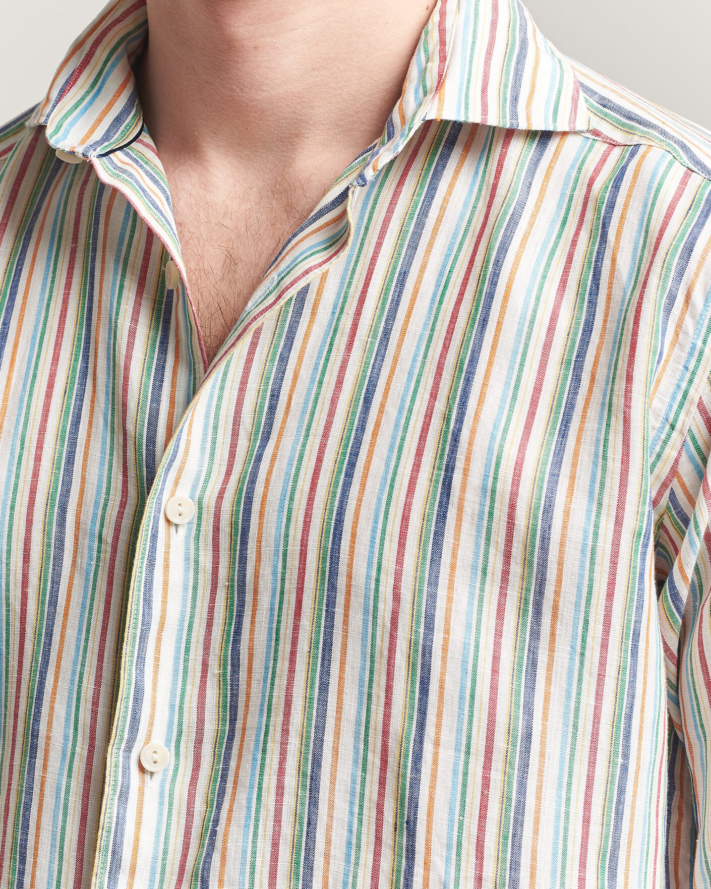 Homme | Chemises | Eton | Casual Fit Striped Linen Shirt Multi