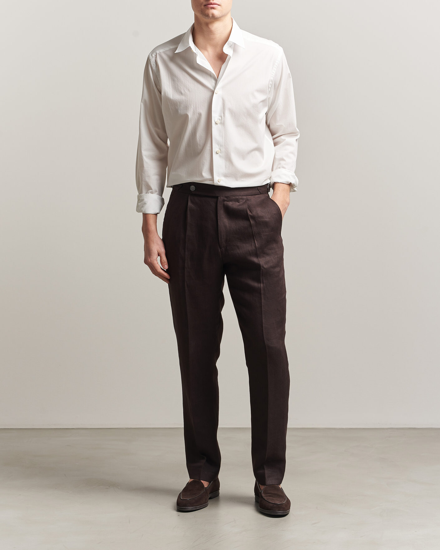 Homme | Chemises | Eton | Casual Fit Seersucker Resort Shirt White