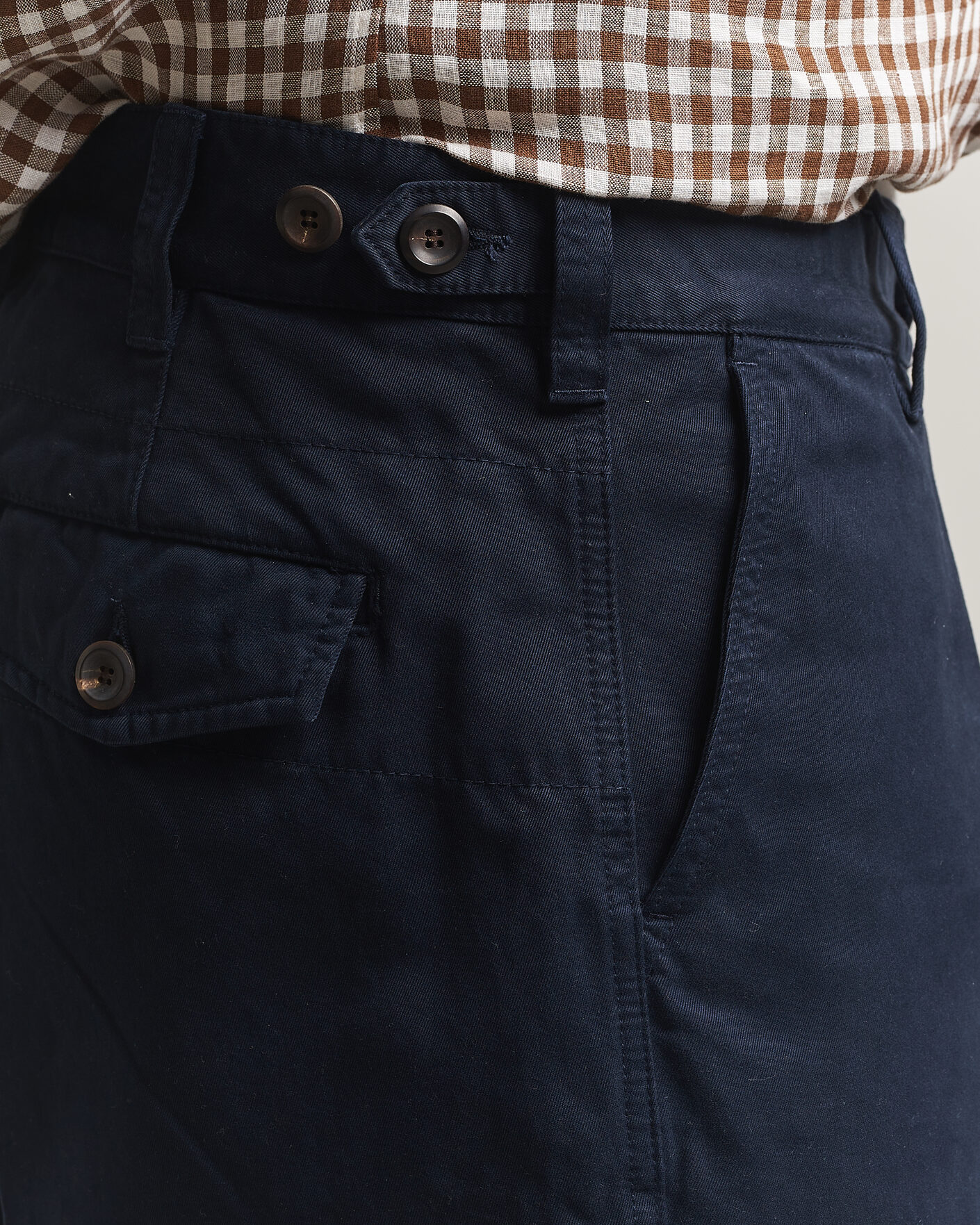 Homme | Pantalons | Drake's | Peached Flat Front Cotton Chino Navy