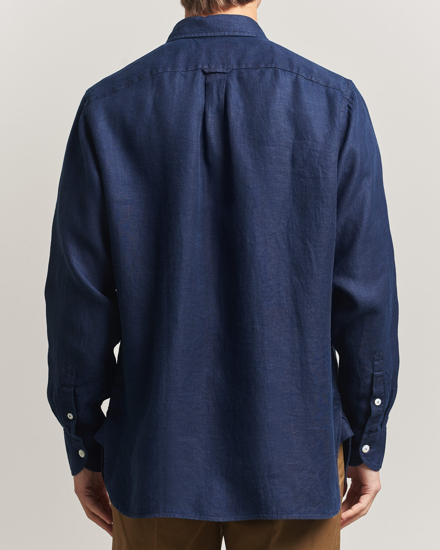 Homme | Chemises | Drake's | Linen Twill Deep Pocket Work Shirt Navy