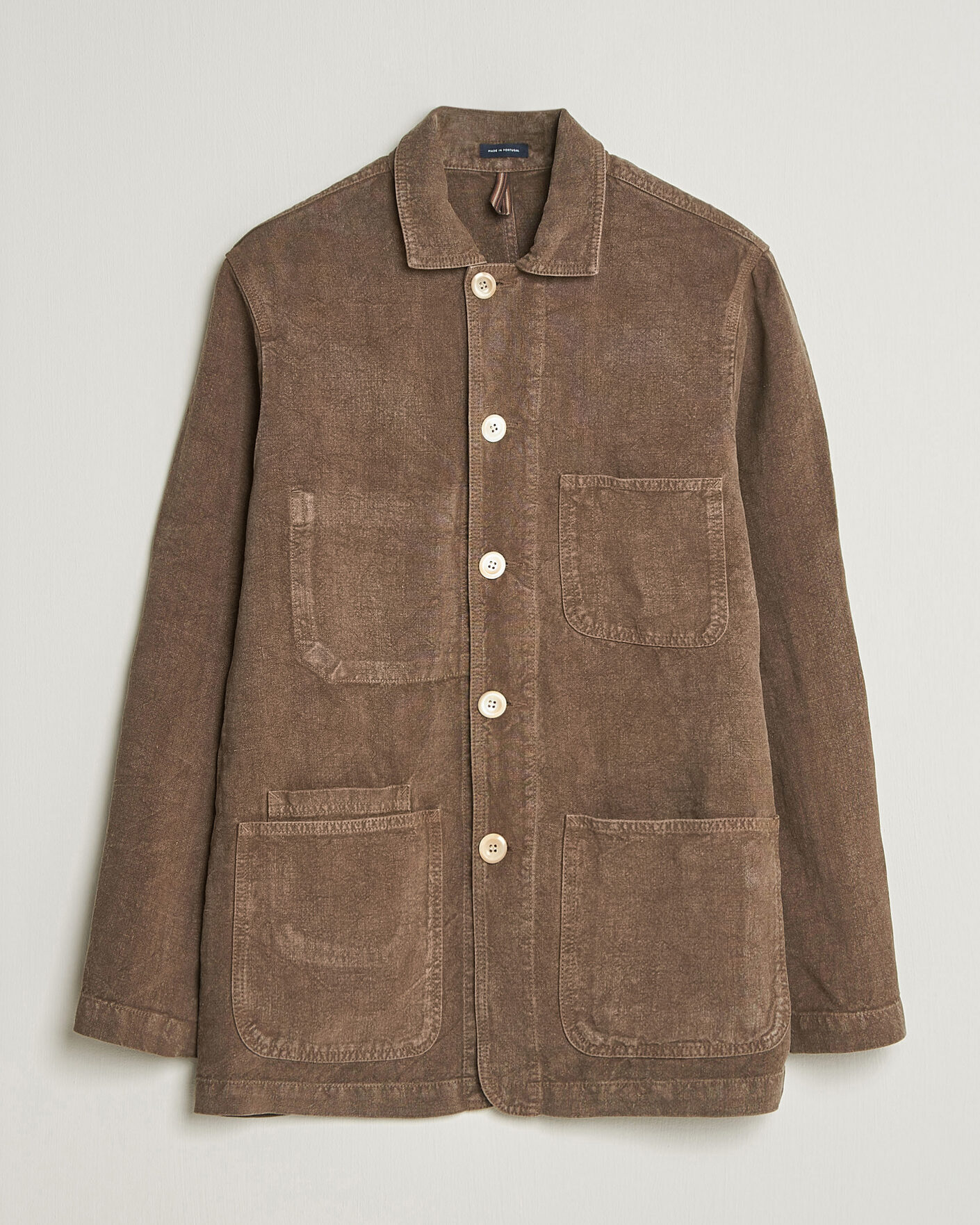 Homme | Manteaux Et Vestes | Drake's | Heavy Linen Chore Jacket Brown