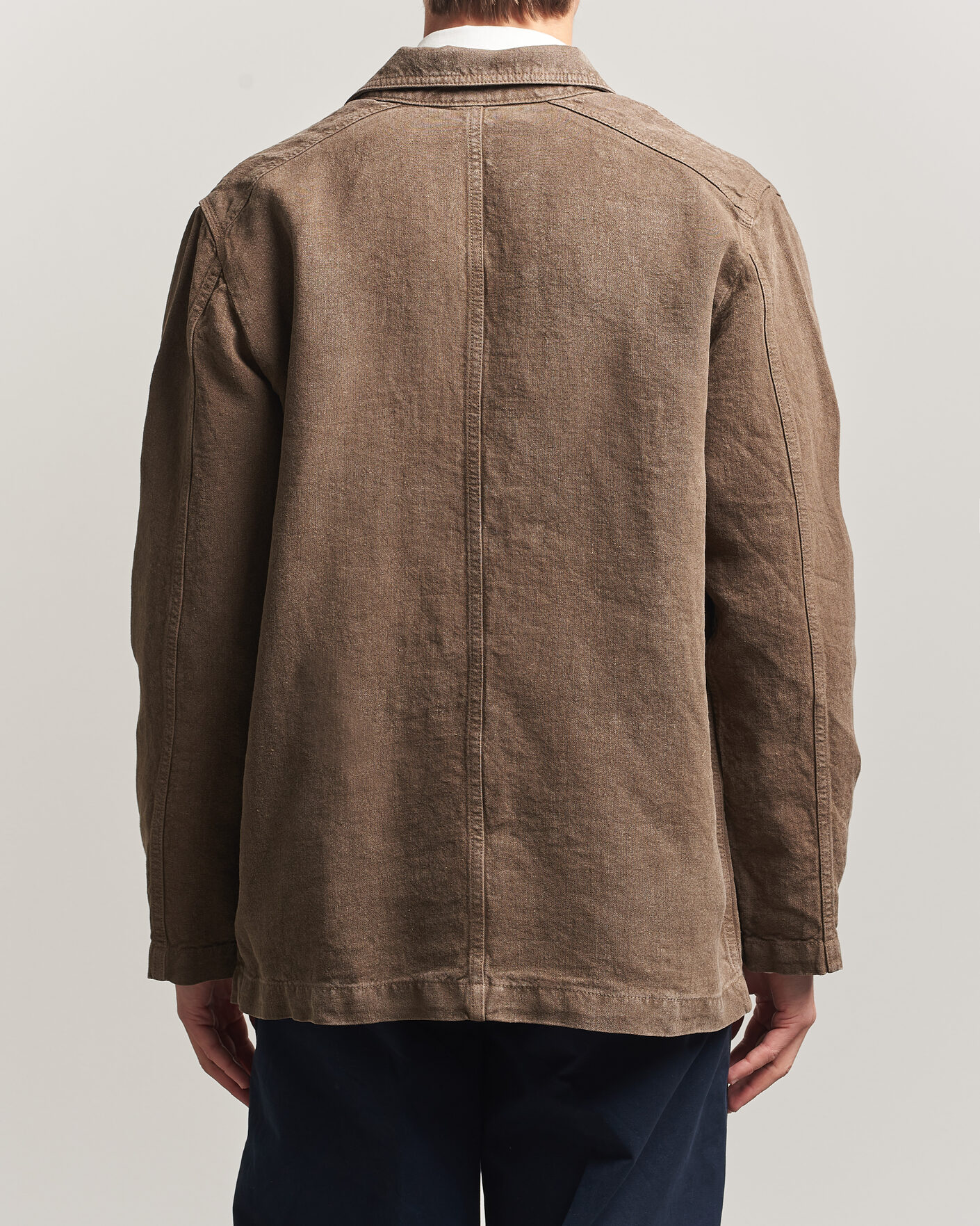 Homme | Manteaux Et Vestes | Drake's | Heavy Linen Chore Jacket Brown