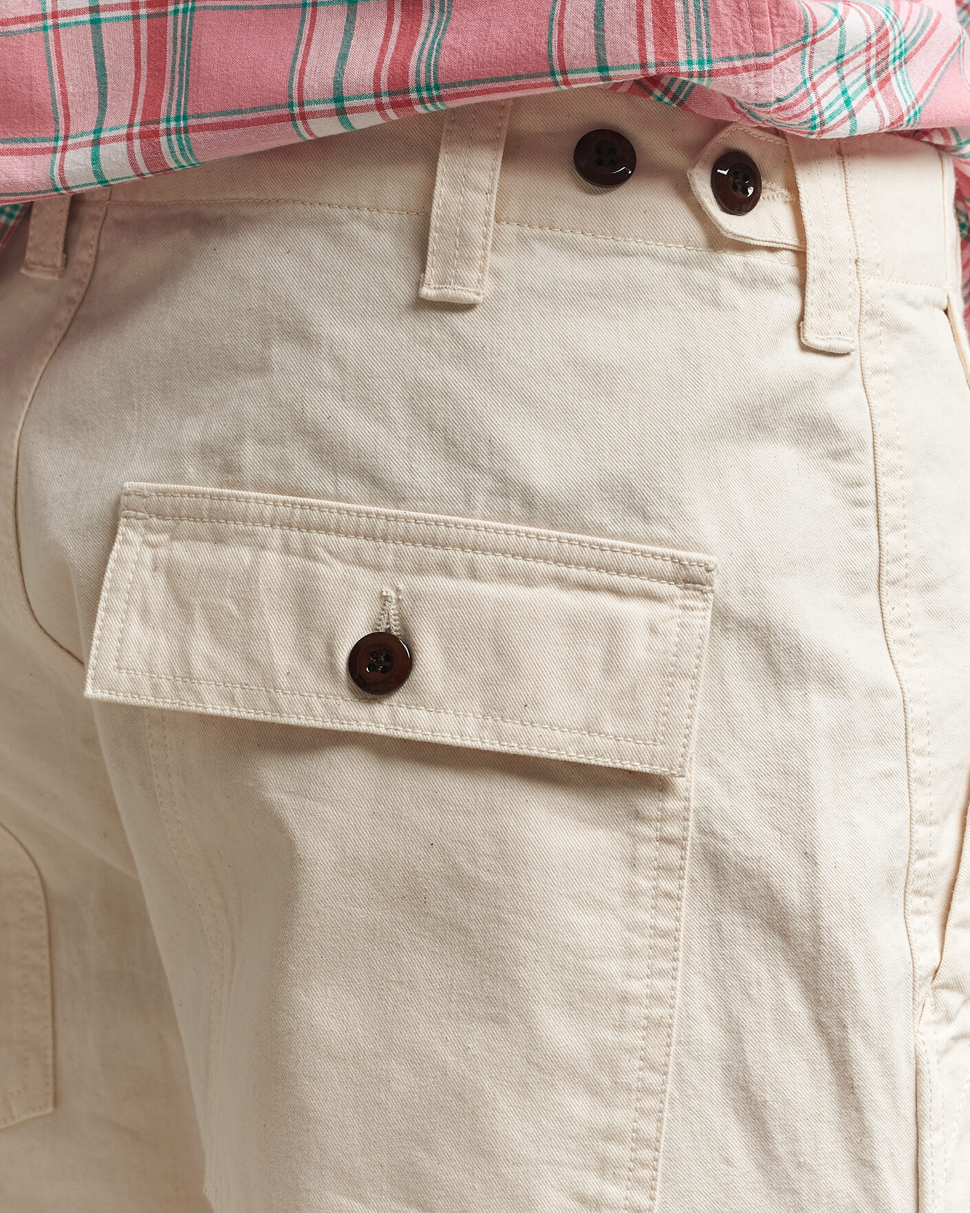 Homme | Pantalons | Drake's | Twill Fatigue Trousers Ecru