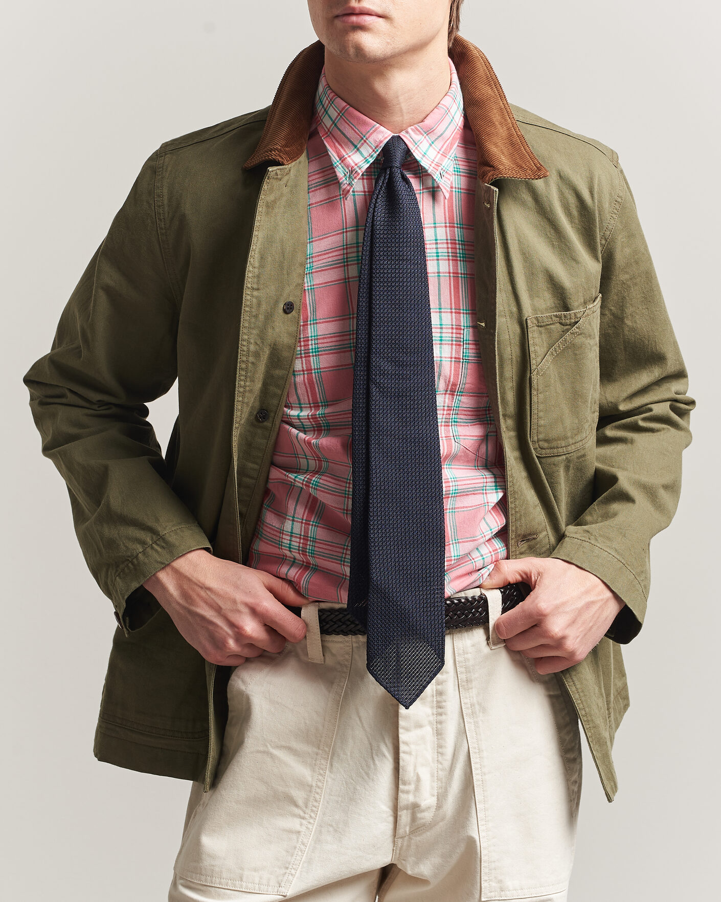 Homme | Manteaux Et Vestes | Drake's | Twill Fatigue Jacket Khaki