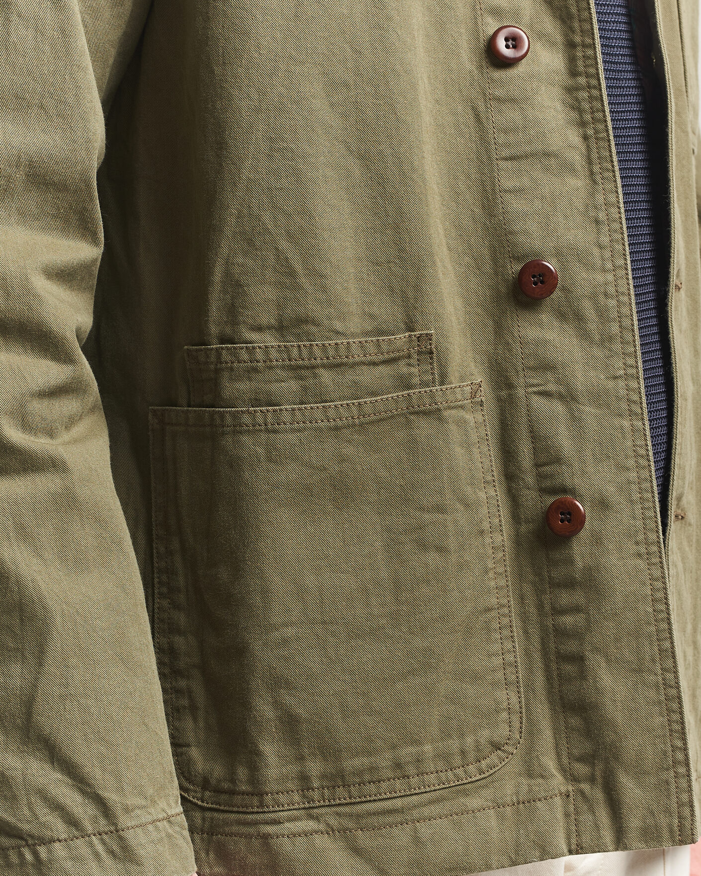 Homme | Manteaux Et Vestes | Drake's | Twill Fatigue Jacket Khaki