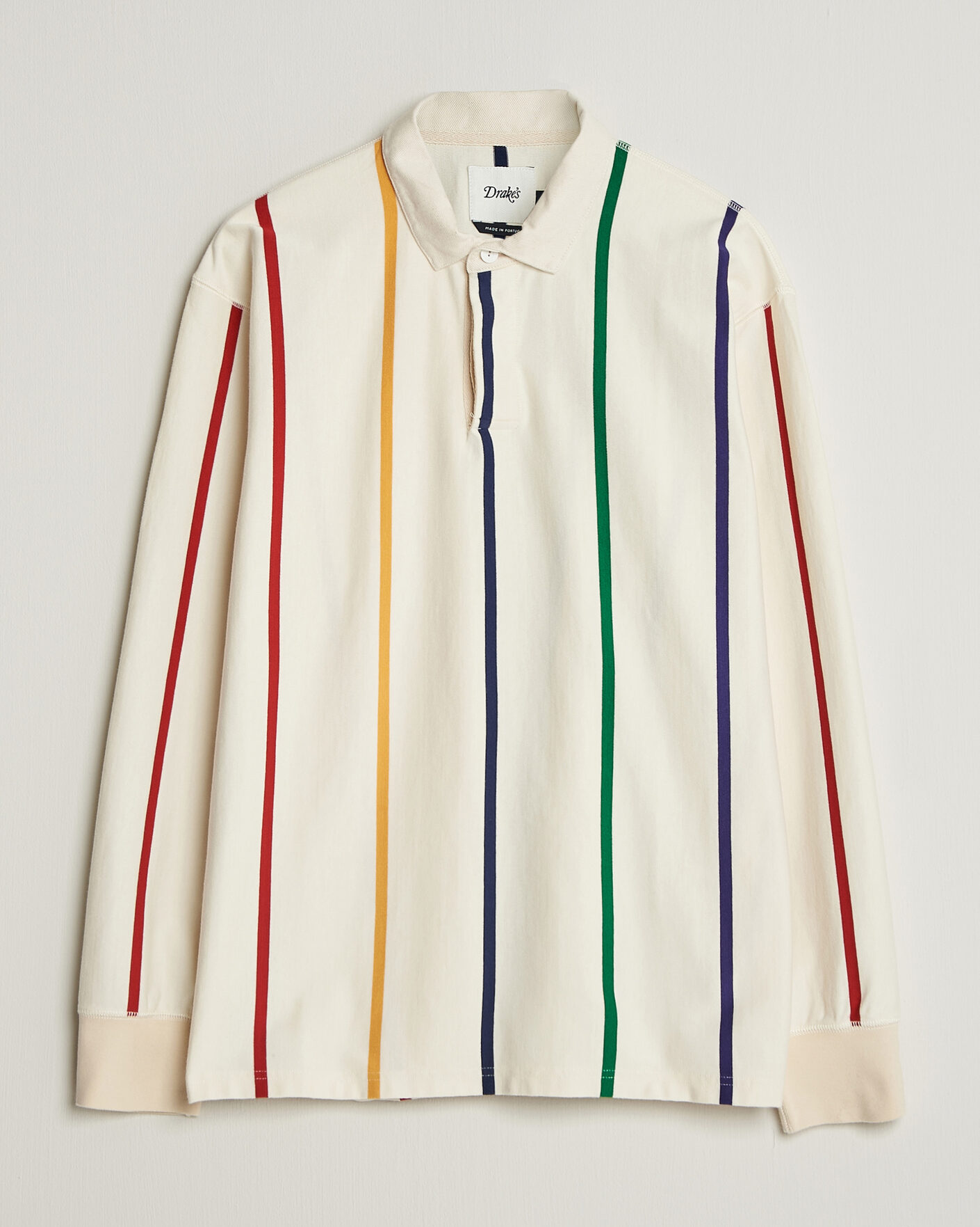 Homme | Pulls Et Tricots | Drake's | Colourful Vertical Stripe Rugby White
