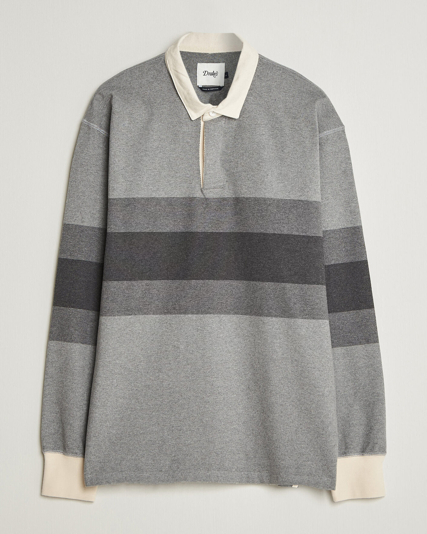 Homme | Pulls Et Tricots | Drake's | Melange Stripe Rugby Grey