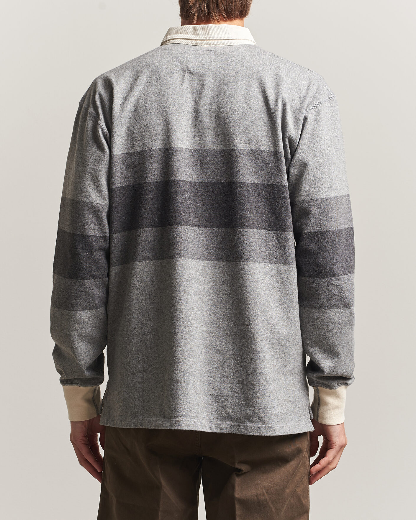 Homme | Pulls Et Tricots | Drake's | Melange Stripe Rugby Grey