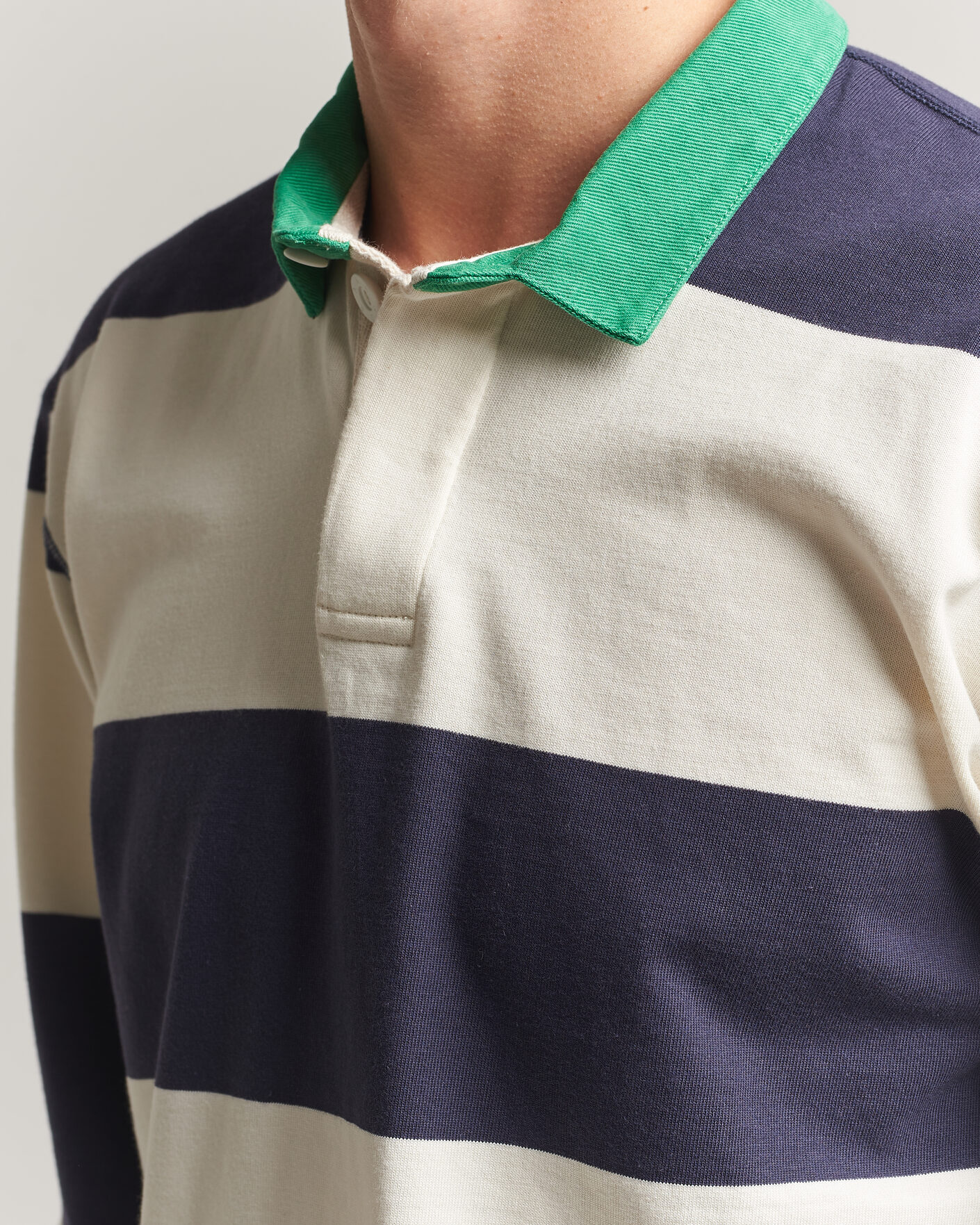 Homme | Pulls Et Tricots | Drake's | Dual Block Stripe Rugby Whie/Navy