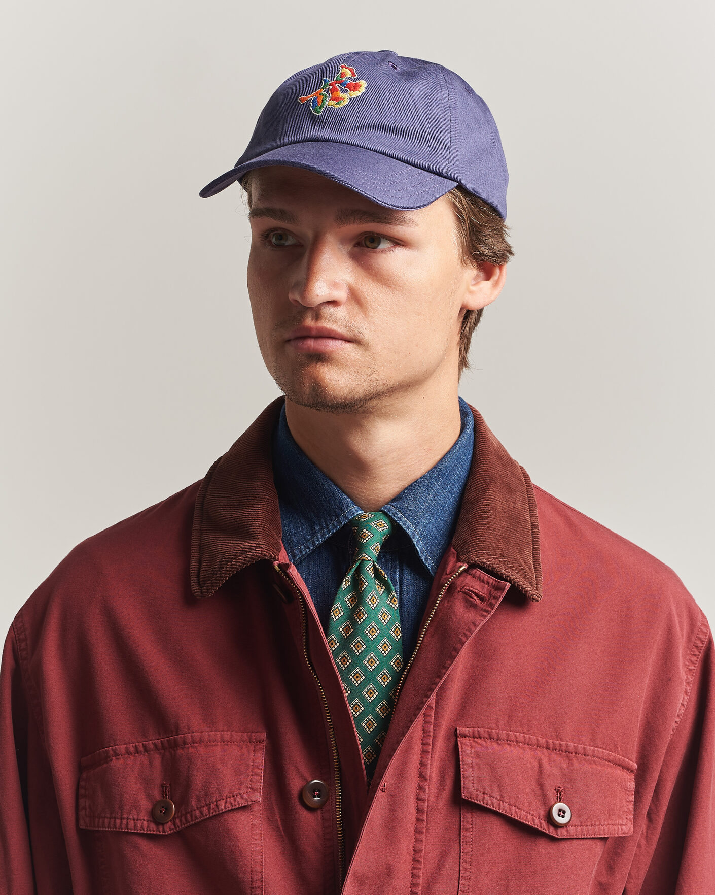 Homme | Bobs Et Casquettes | Drake's | Tapisserie Twill Baseball Cap Blue