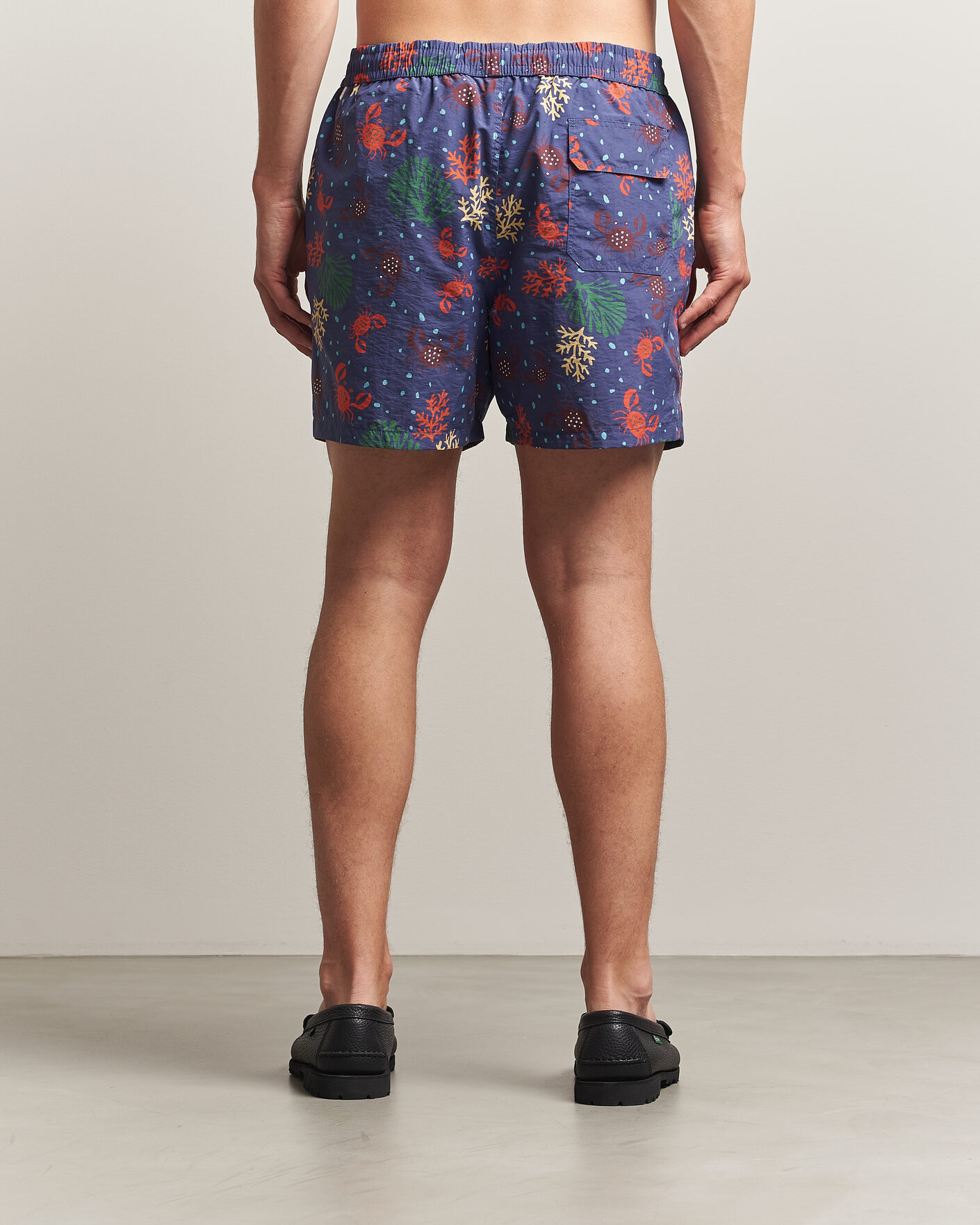 Homme | Maillots De Bain | Drake's | Crabs Drawstring Swimshorts Blue
