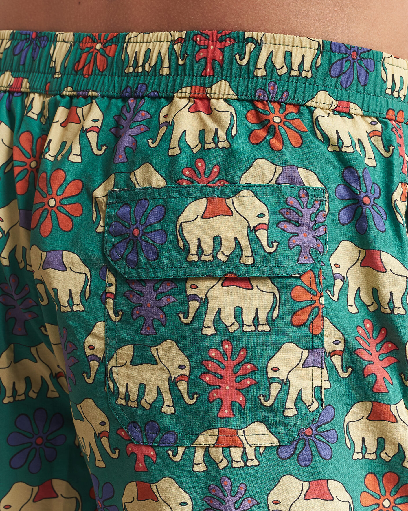 Homme | Maillots De Bain | Drake's | Elephants Drawstring Swimshorts Green