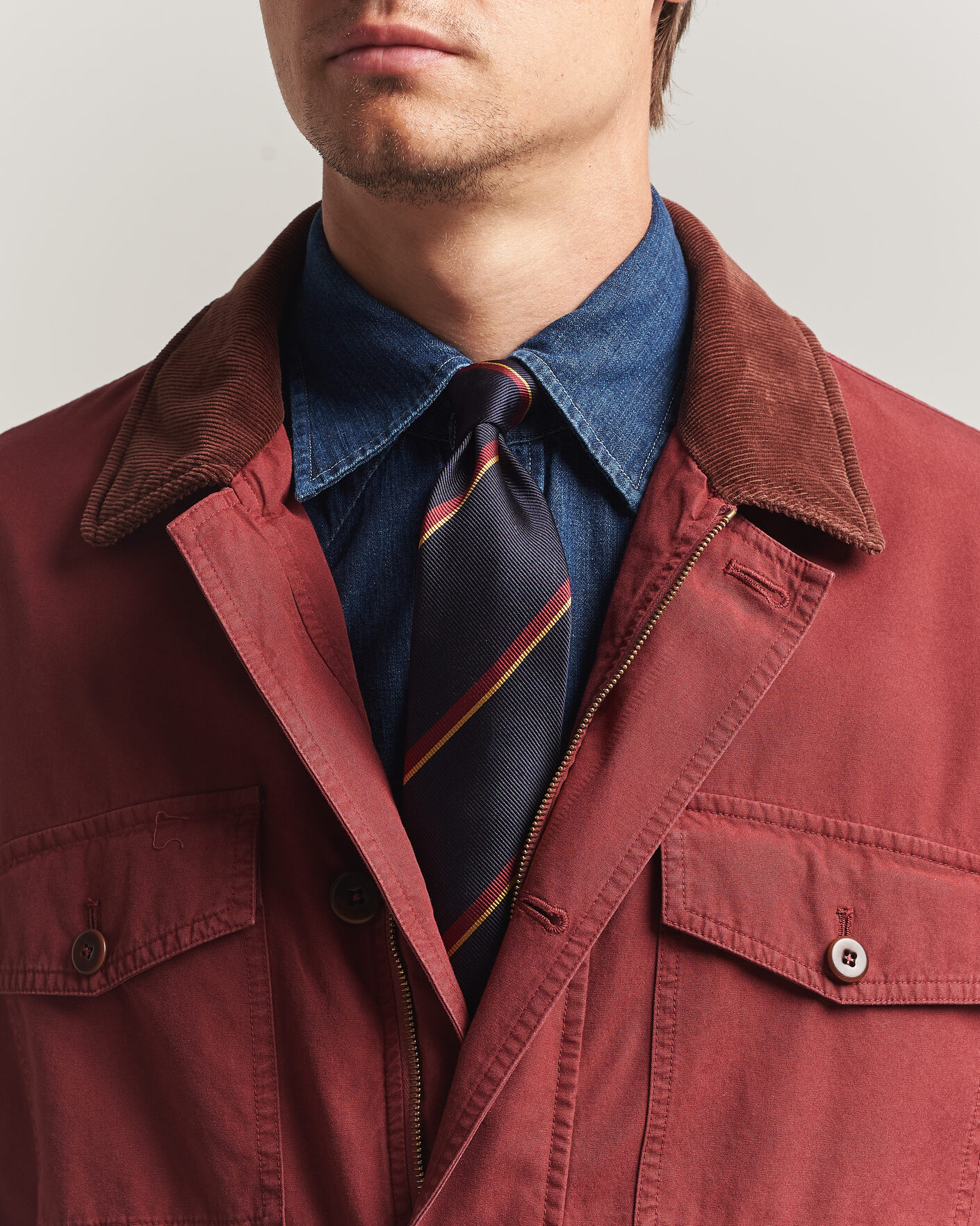 Homme | Cravates | Drake's | Regimental Stripe Reppe Tie Navy